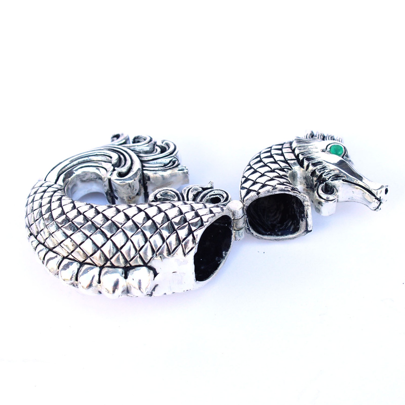 Photo of Silver Plated Seahorse Vesta Match Safe