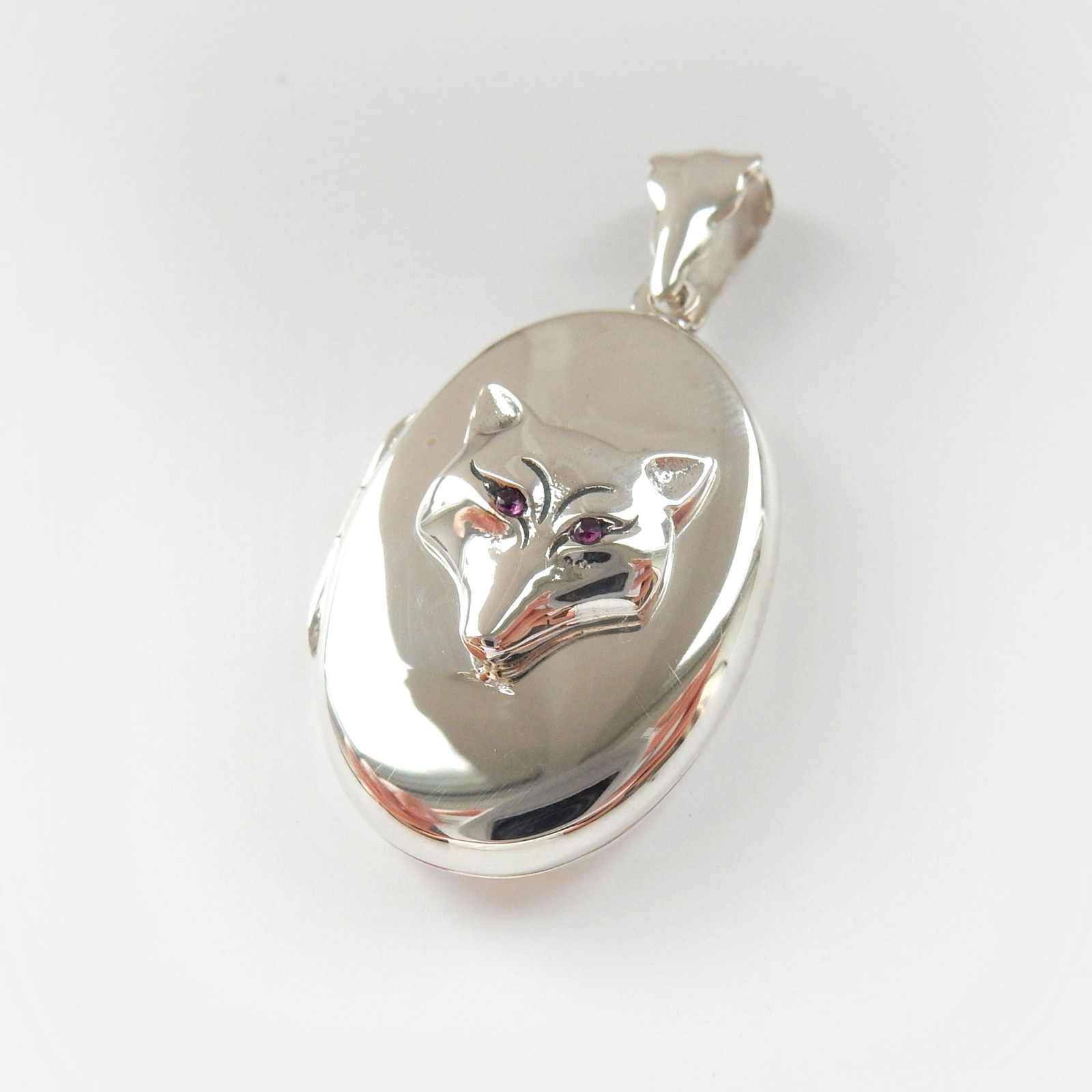 Photo of Silver Ruby Fox Locket Pendant Sterling Silver