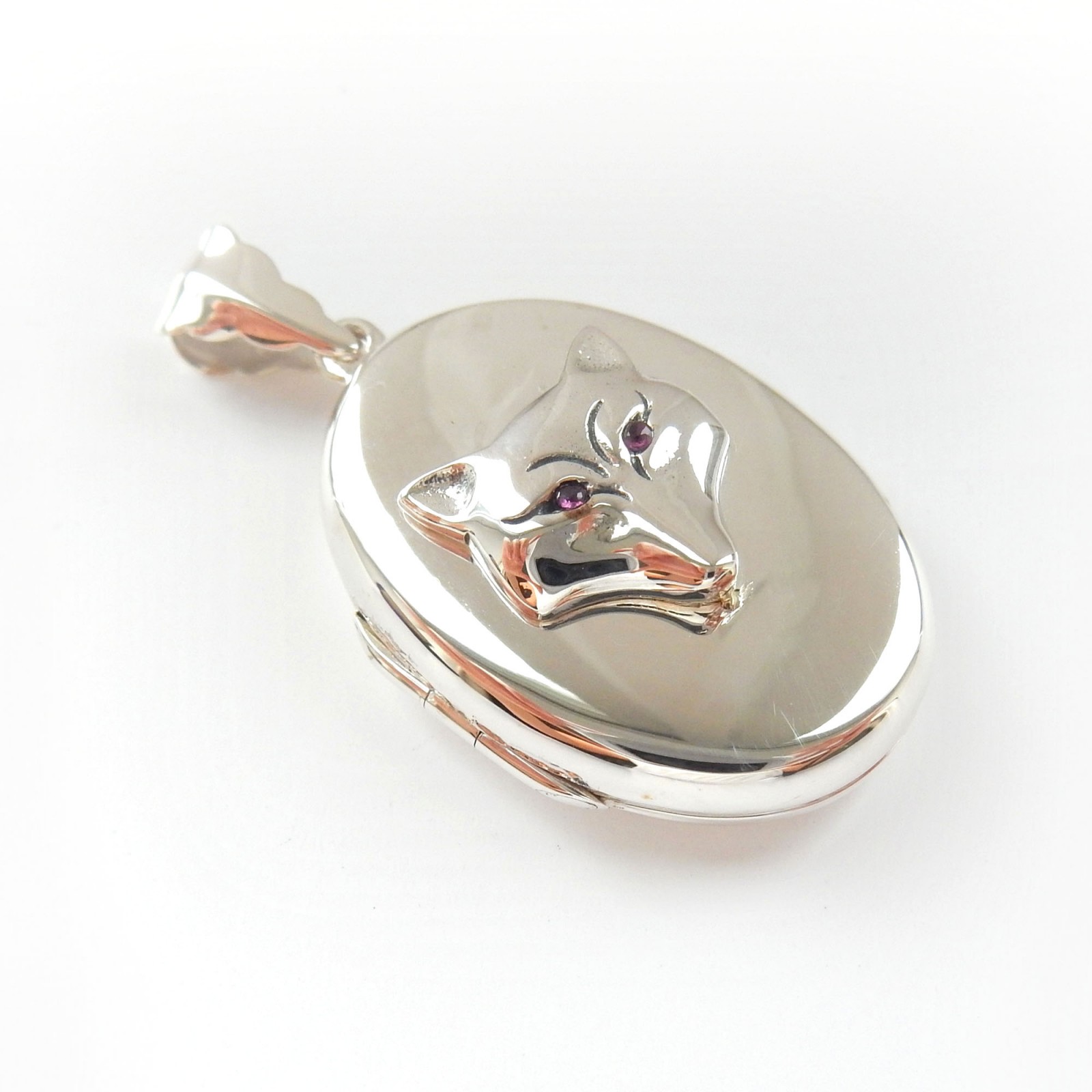 Photo of Silver Ruby Fox Locket Pendant Sterling Silver