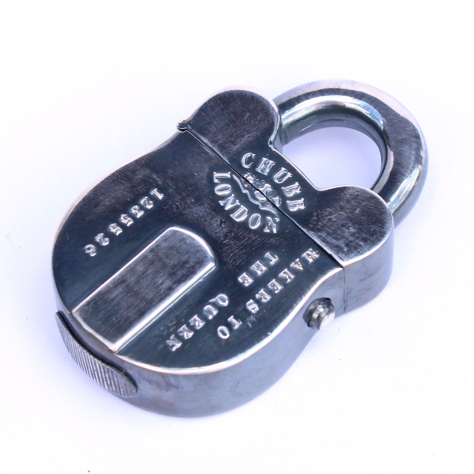 Photo of Silverplated Chubb Padlock Vesta Match Safe
