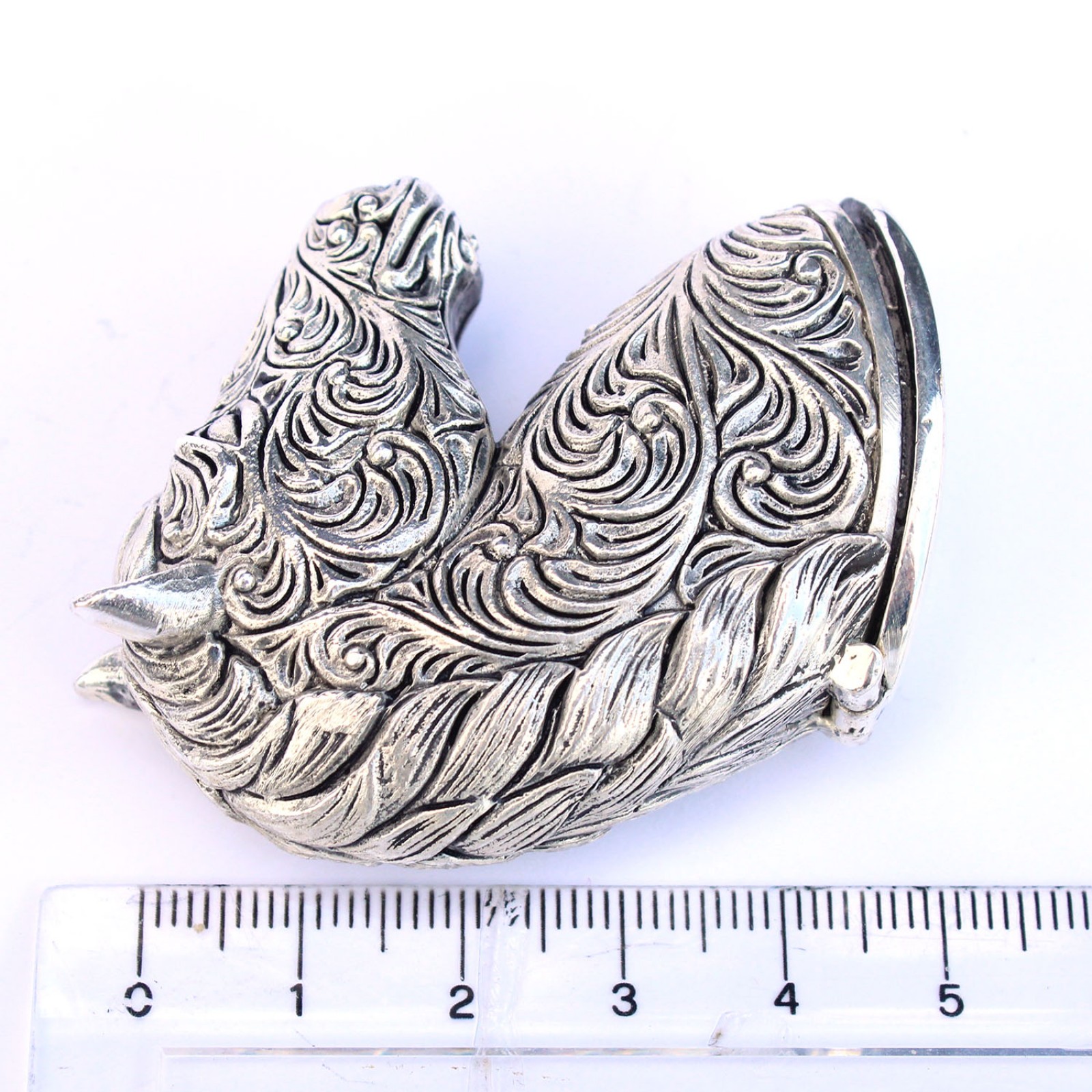 Photo of Silverplated Embossed Horse Bust Vesta Match Safe