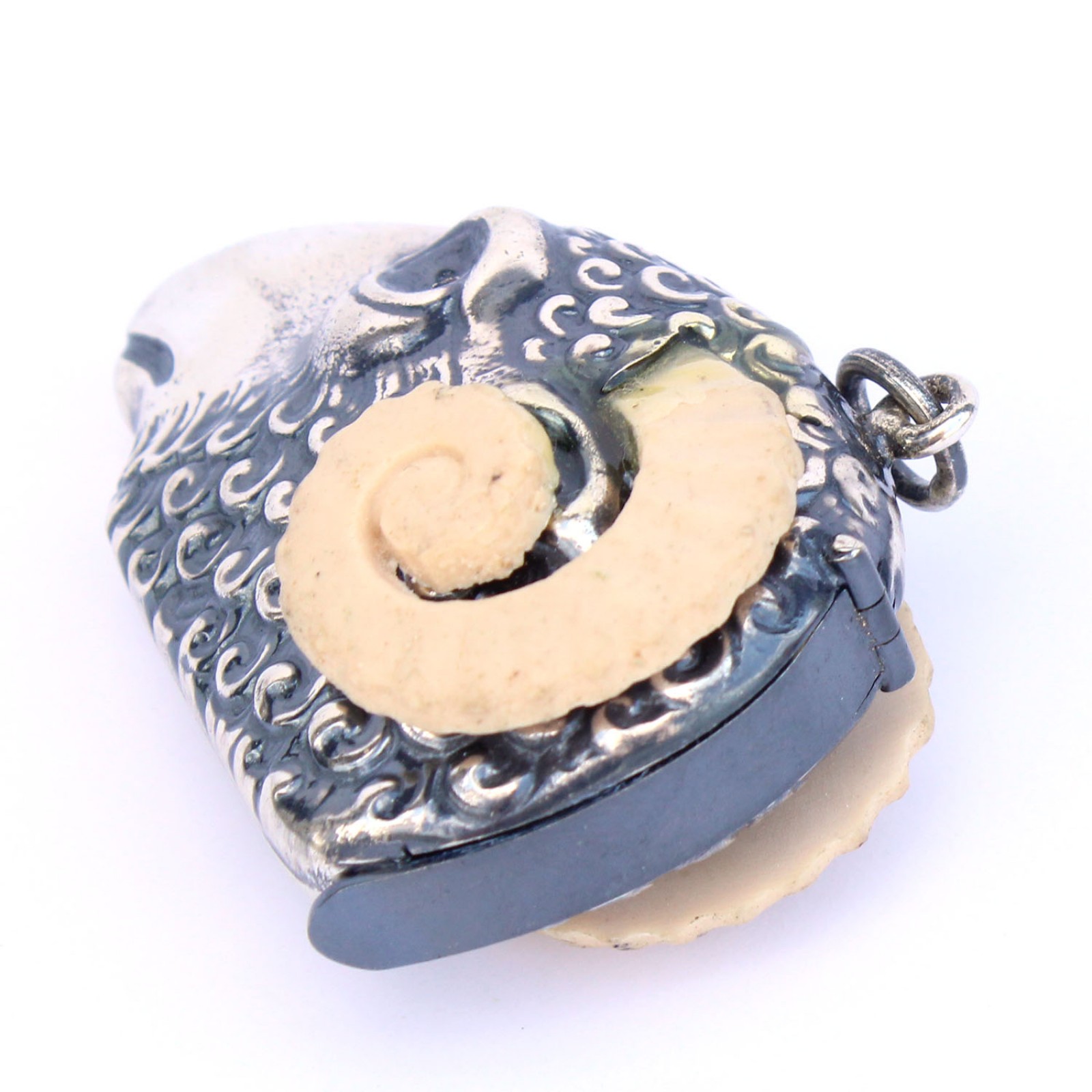 Photo of Silverplated Sheep Ram Head Vesta Match Safe Snuff Box