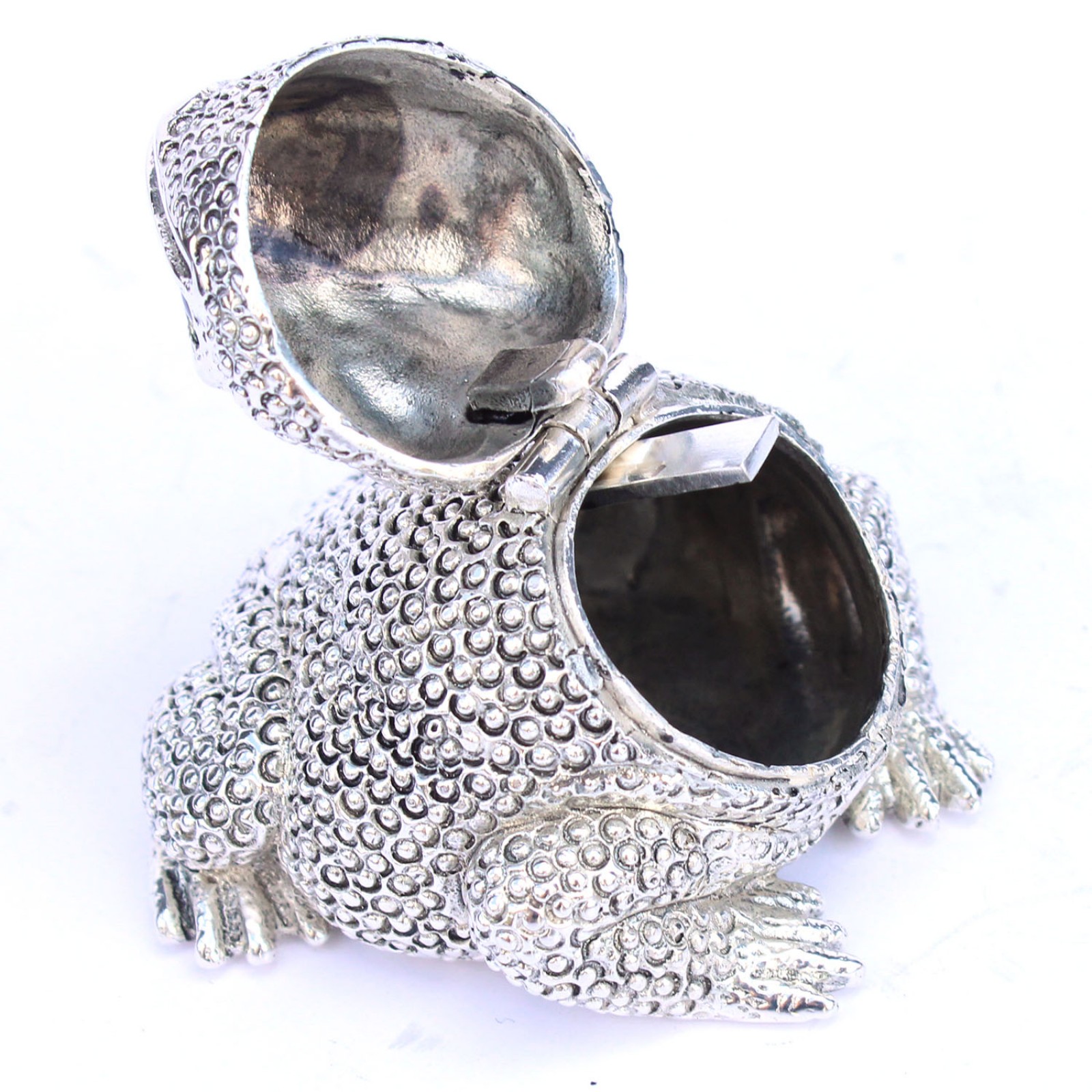 Photo of Silverplated Toad Snuff Container Vesta Match Safe