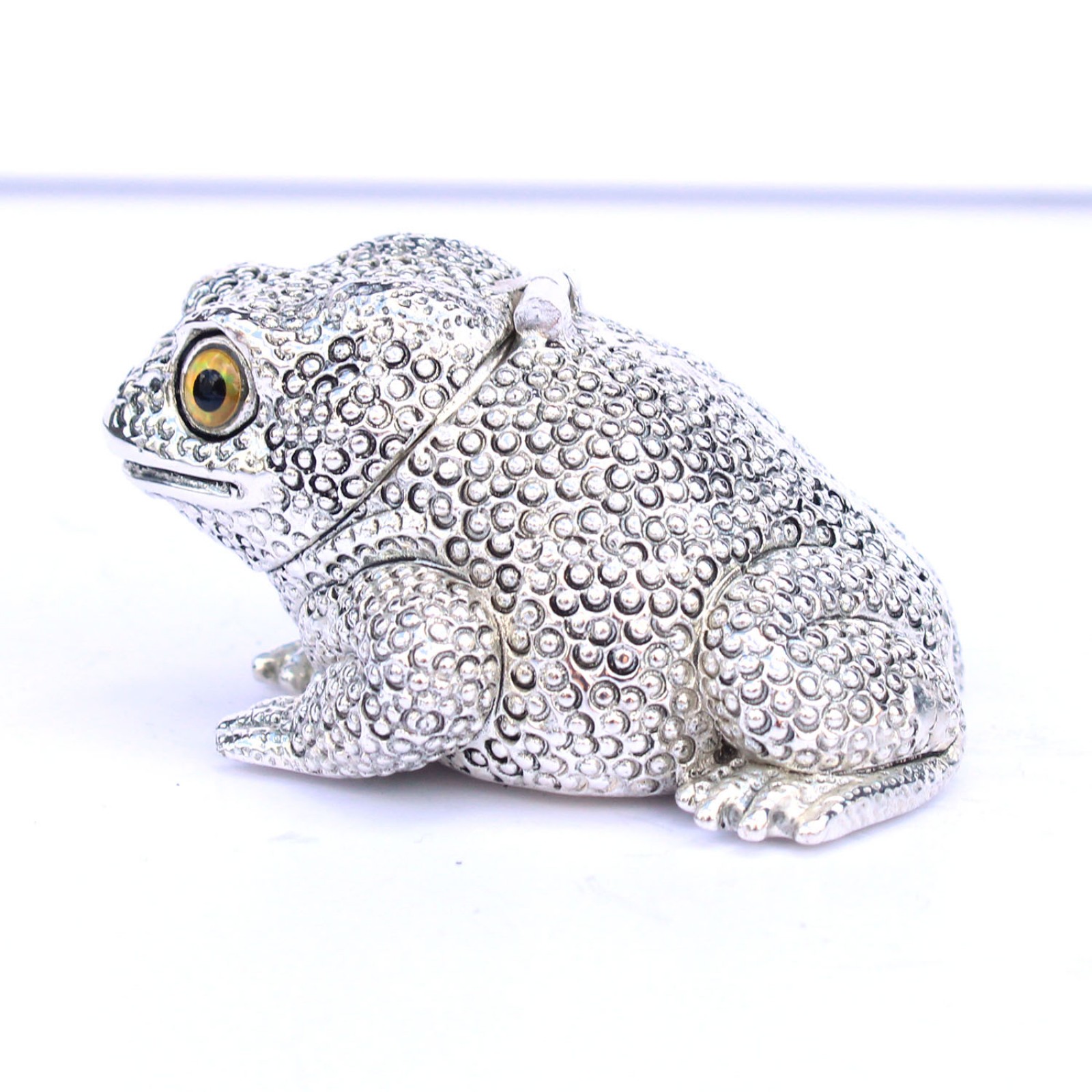 Photo of Silverplated Toad Snuff Container Vesta Match Safe