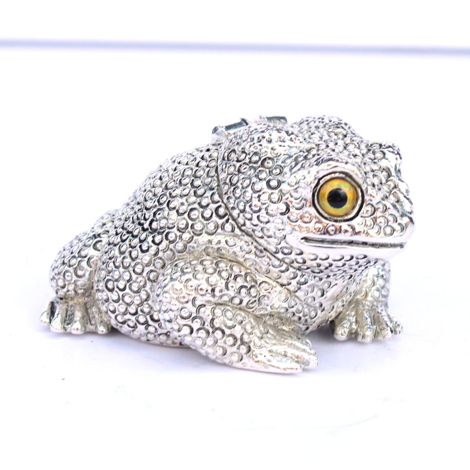 Photo of Silverplated Toad Snuff Container Vesta Match Safe