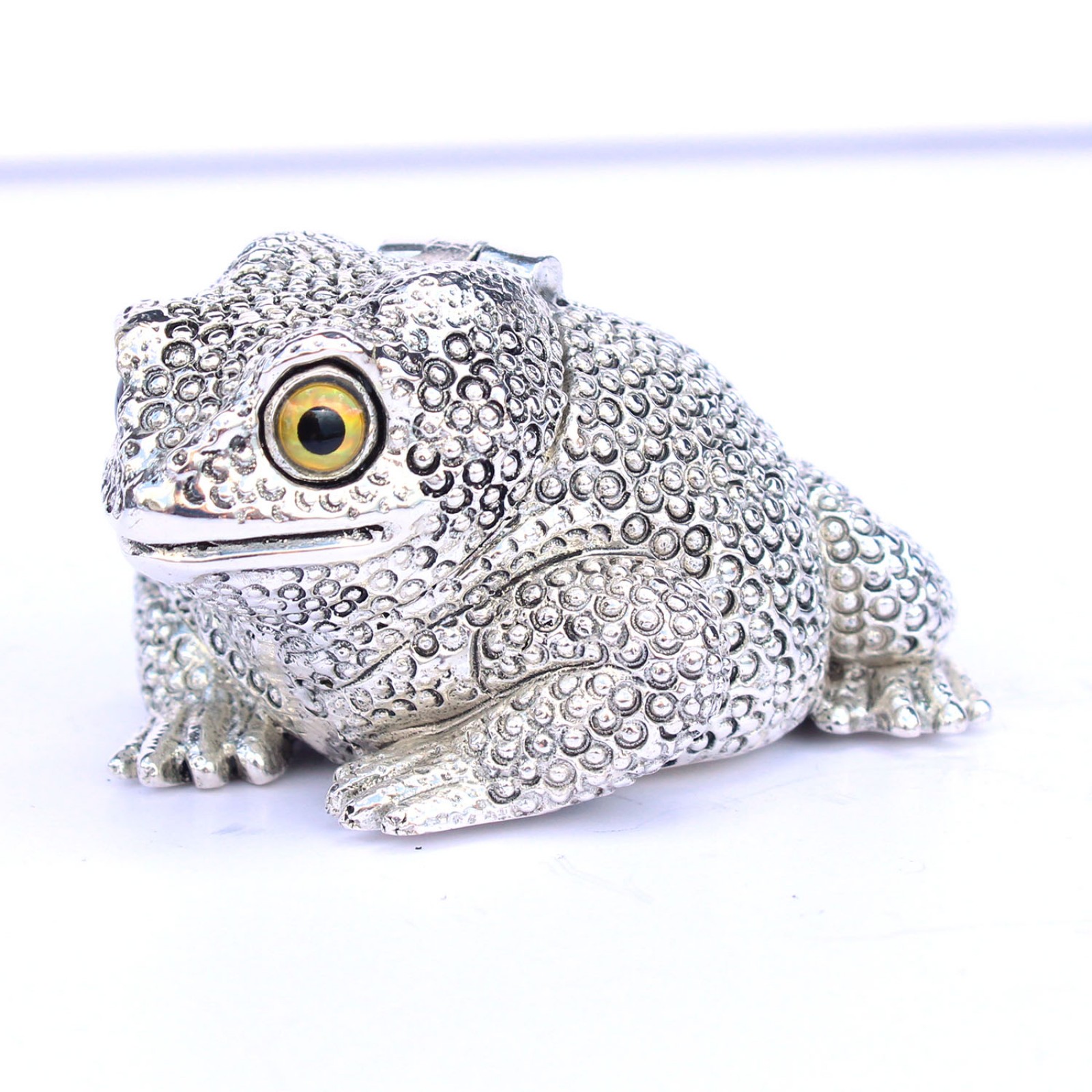 Photo of Silverplated Toad Snuff Container Vesta Match Safe