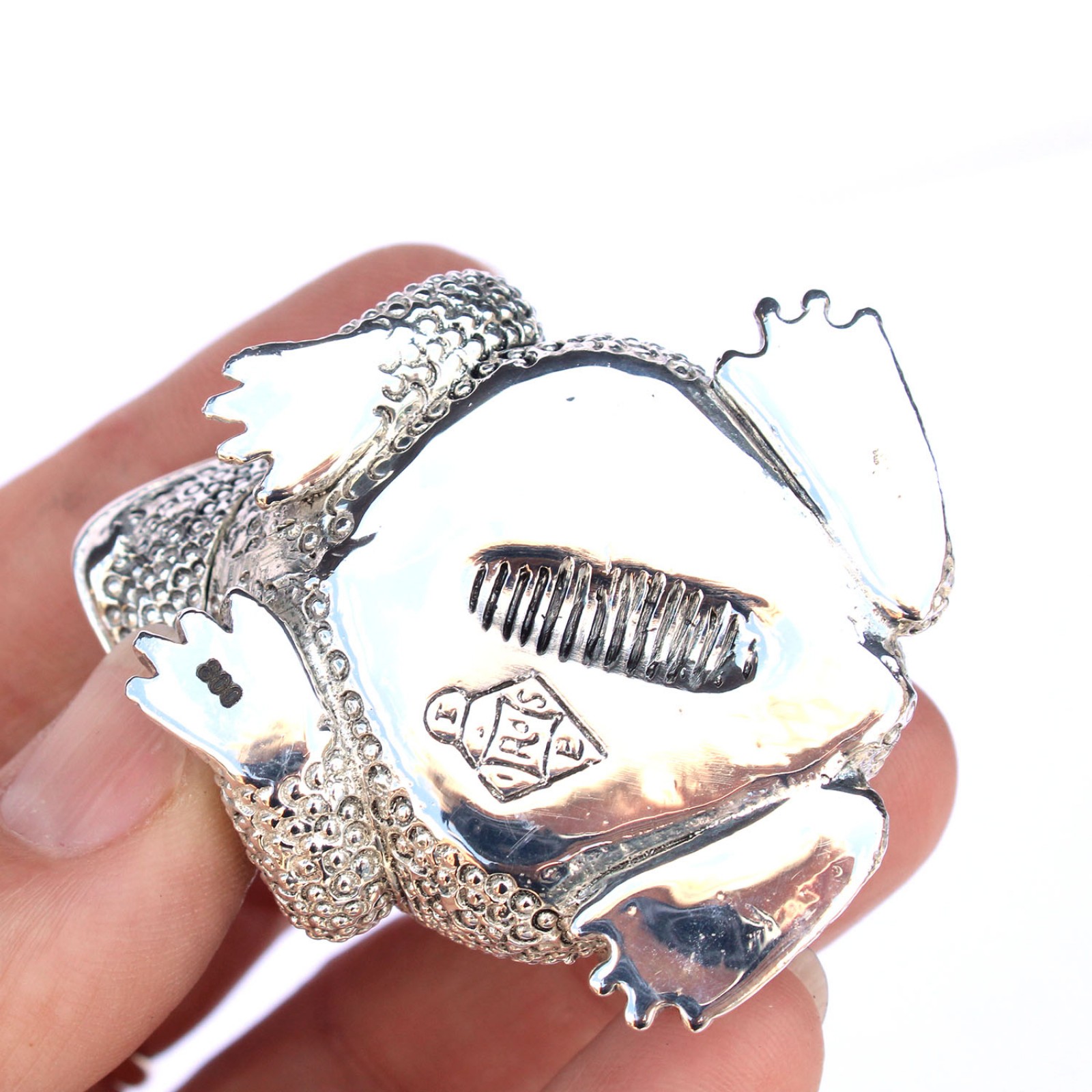 Photo of Silverplated Toad Snuff Container Vesta Match Safe