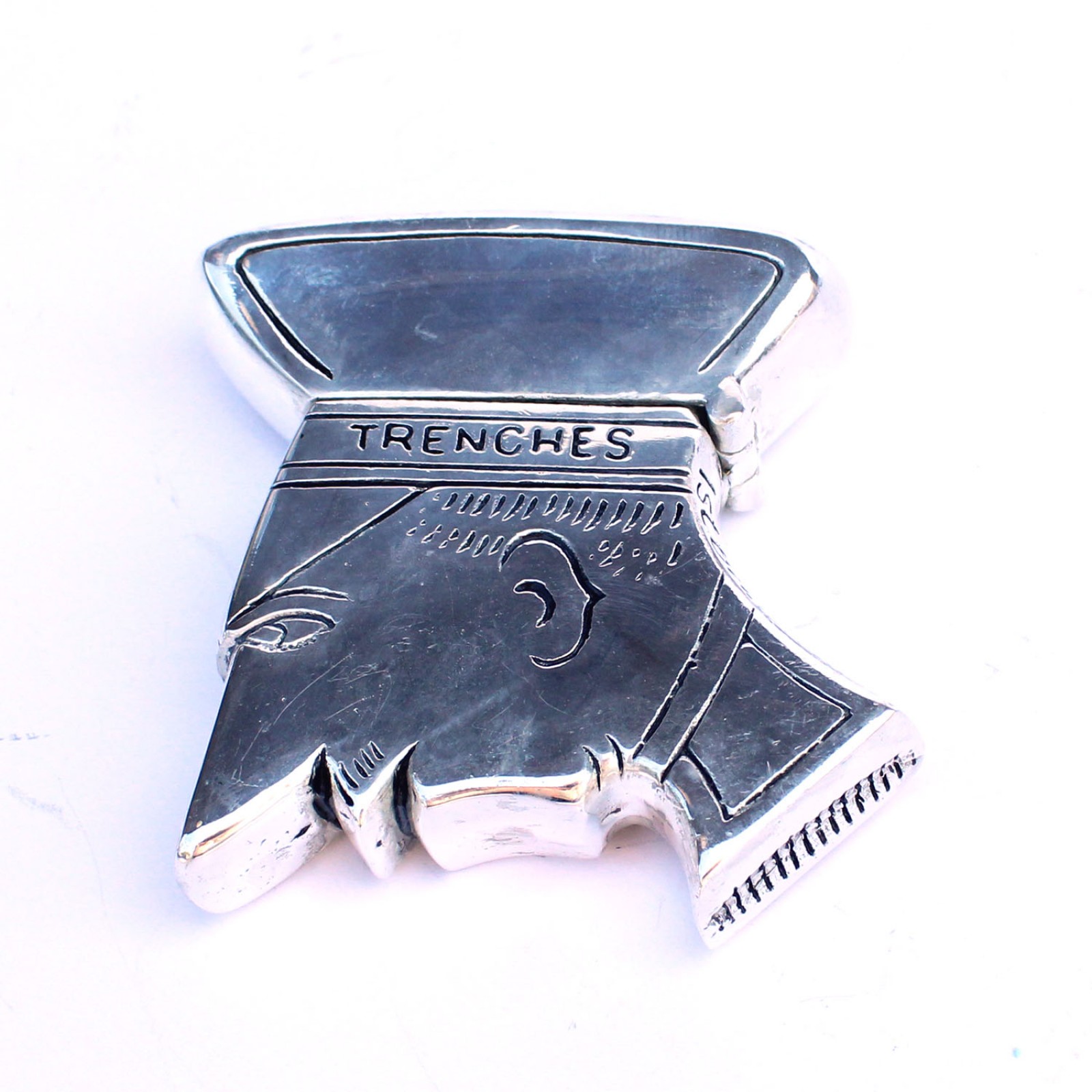 Photo of Silverplated WW1 Soldier YPRES 1915 Trench Art Man Vesta Case Match Safe