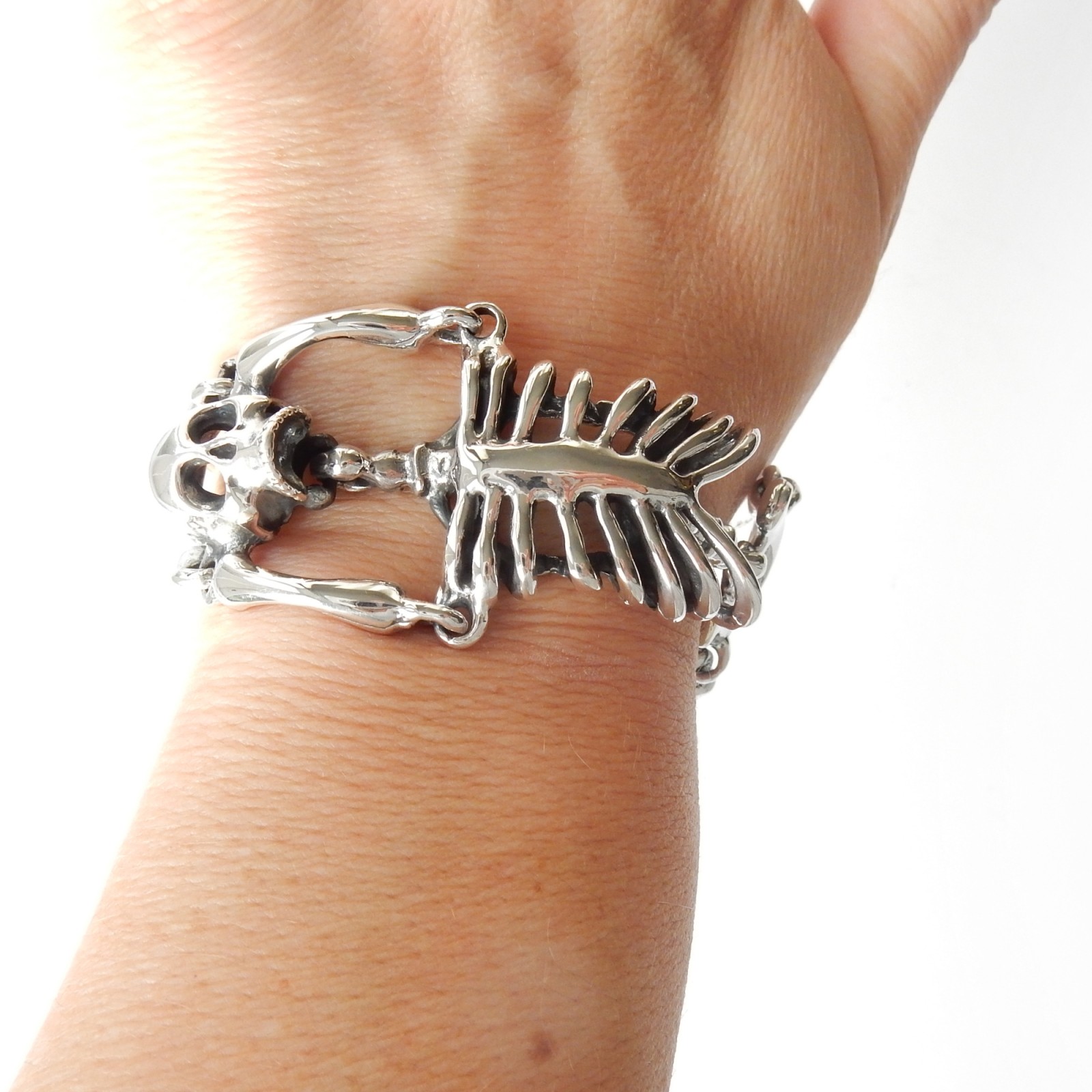 Skeleton Hand Chain Cuff Bracelet - Spencer's