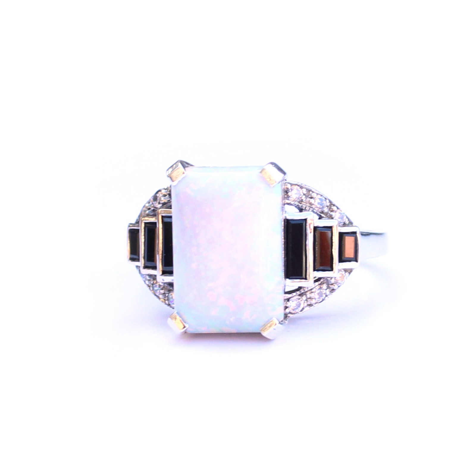 Photo of Sterling Silver Art Deco style Opal Ring