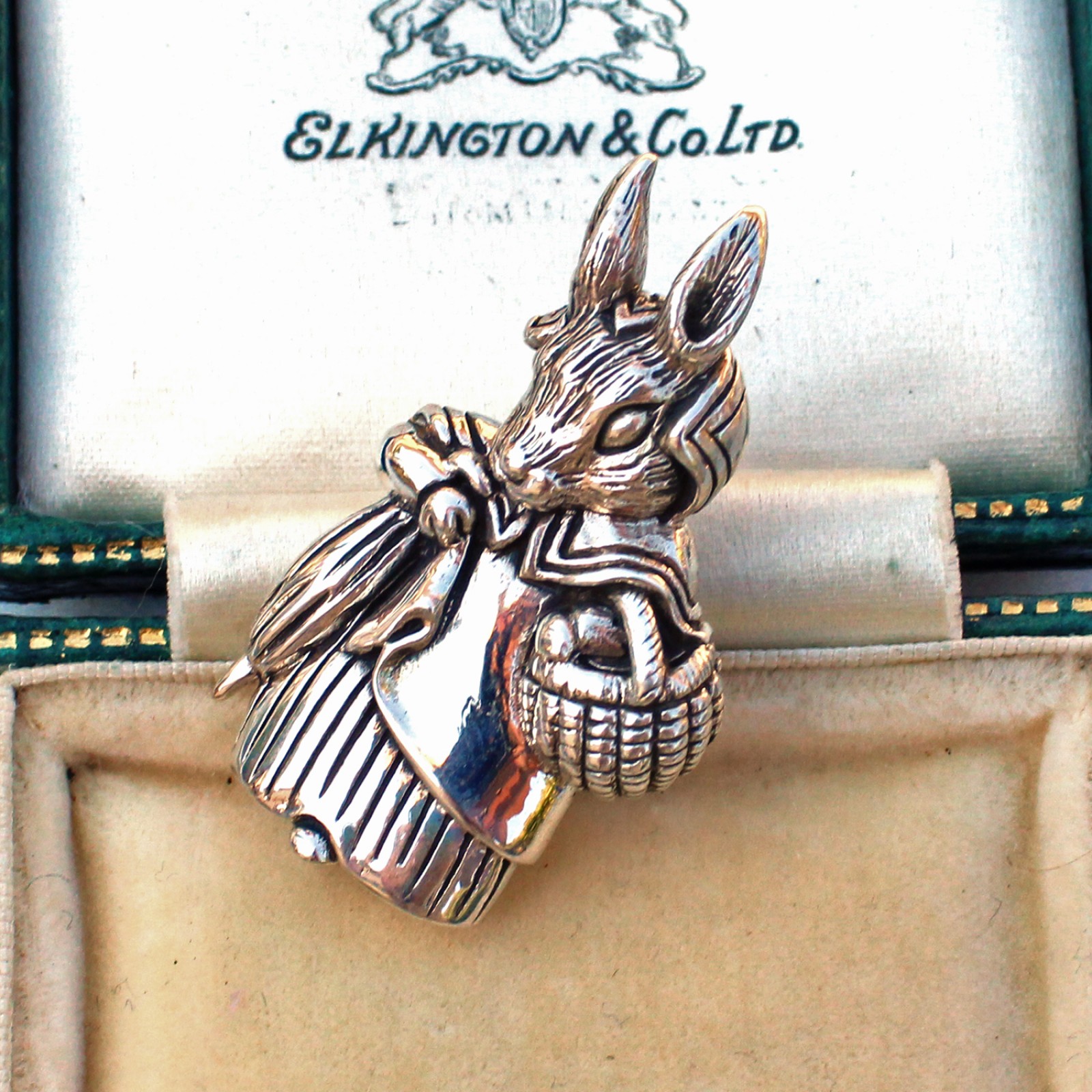 Photo of Sterling Silver Beatrix Potter Mrs Rabbit Brooch
