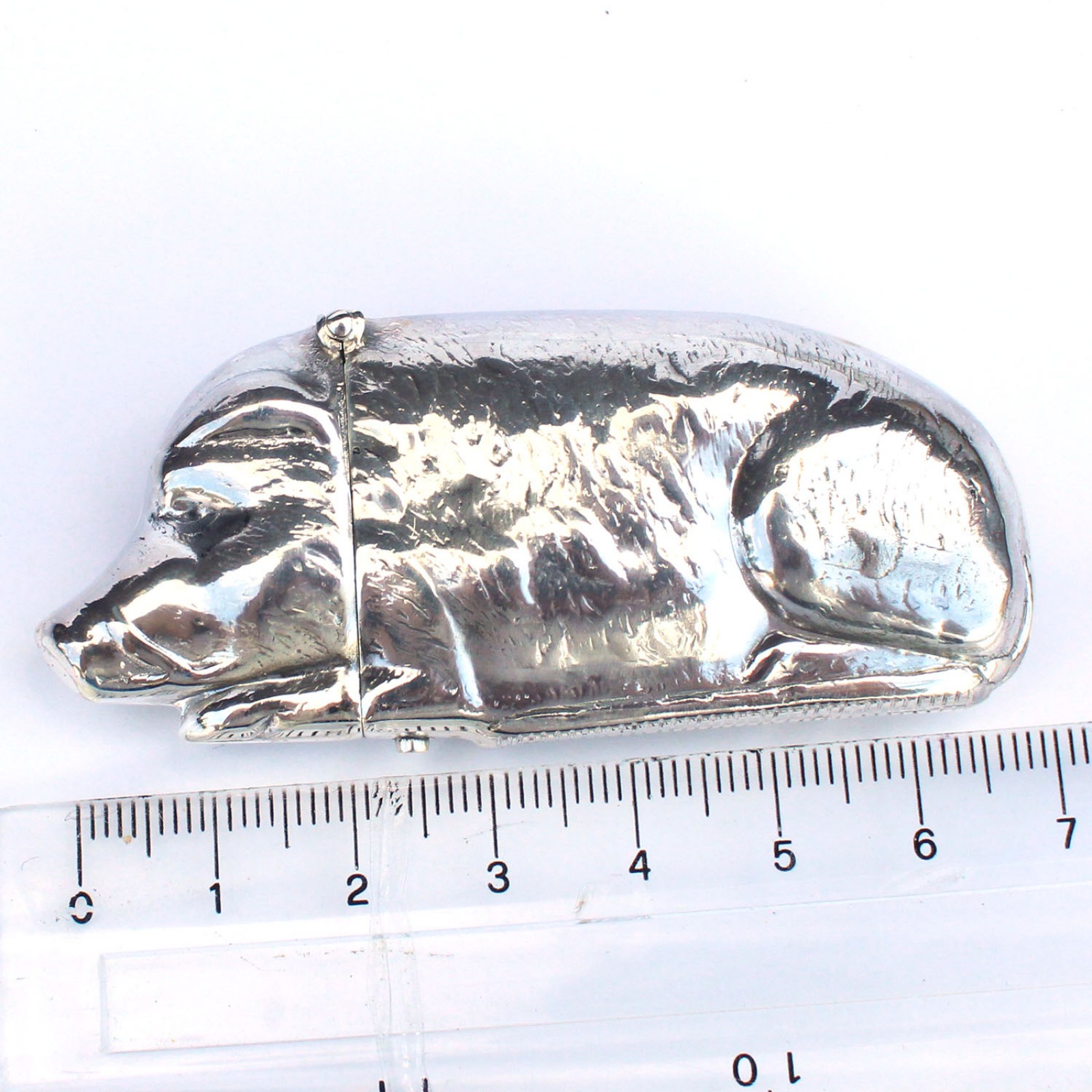 Photo of Sterling Silver Boar Pig Vesta Match Safe