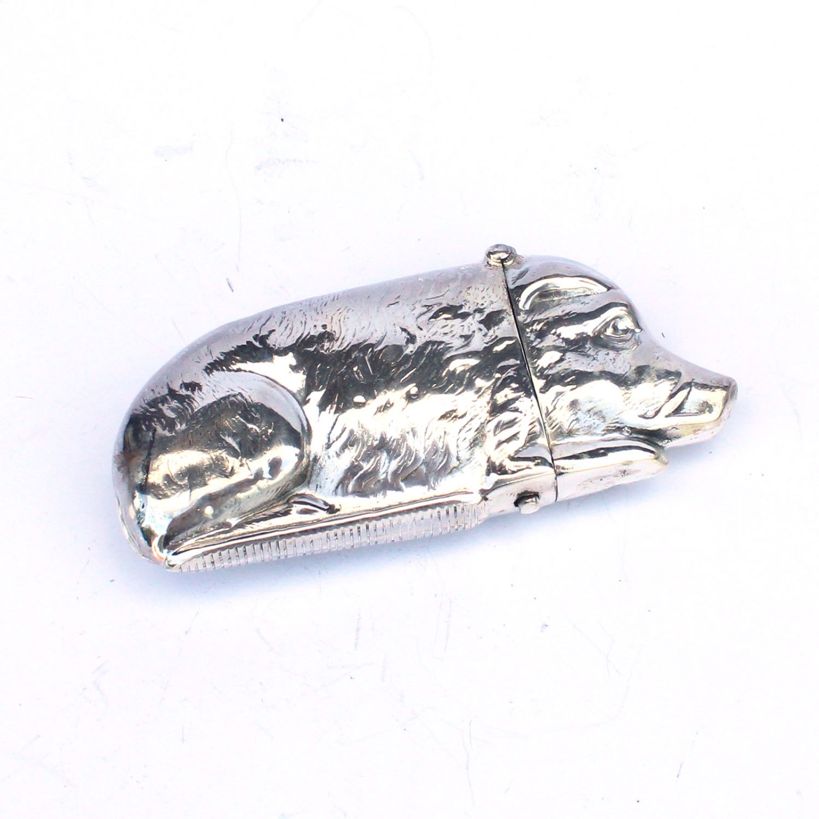 Photo of Sterling Silver Boar Pig Vesta Match Safe
