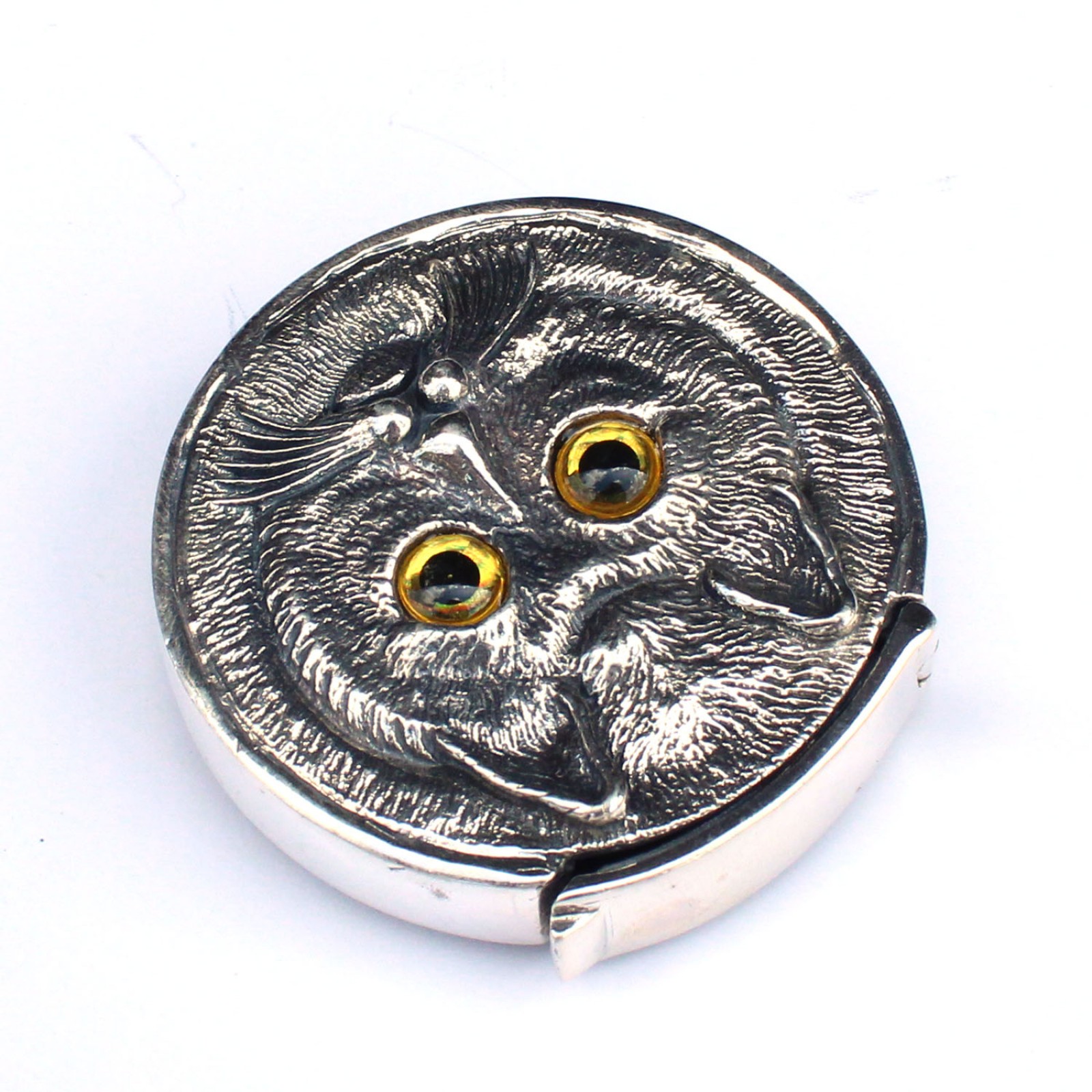 Photo of Sterling Silver Cat Vesta Match Safe Container Box