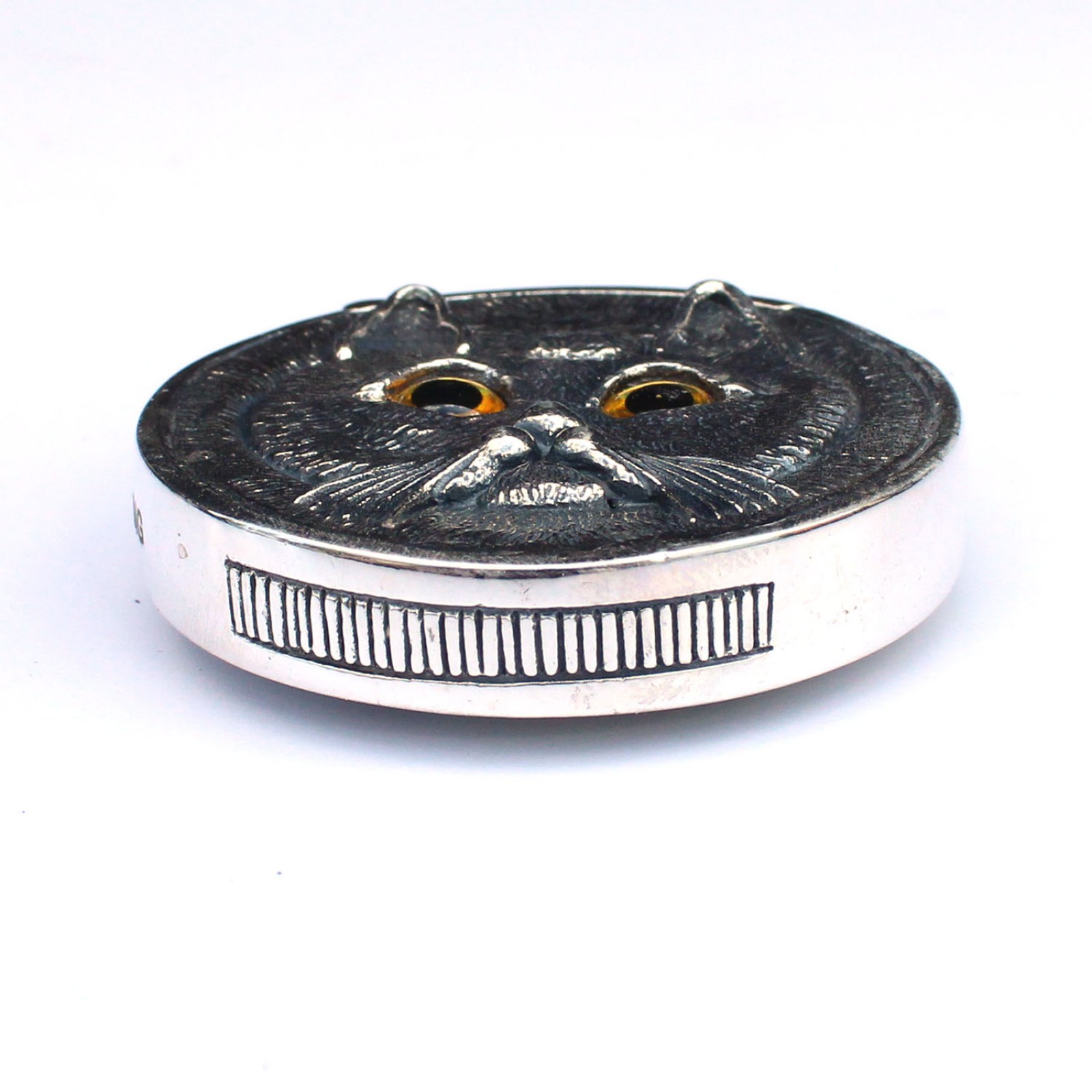 Photo of Sterling Silver Cat Vesta Match Safe Container Box