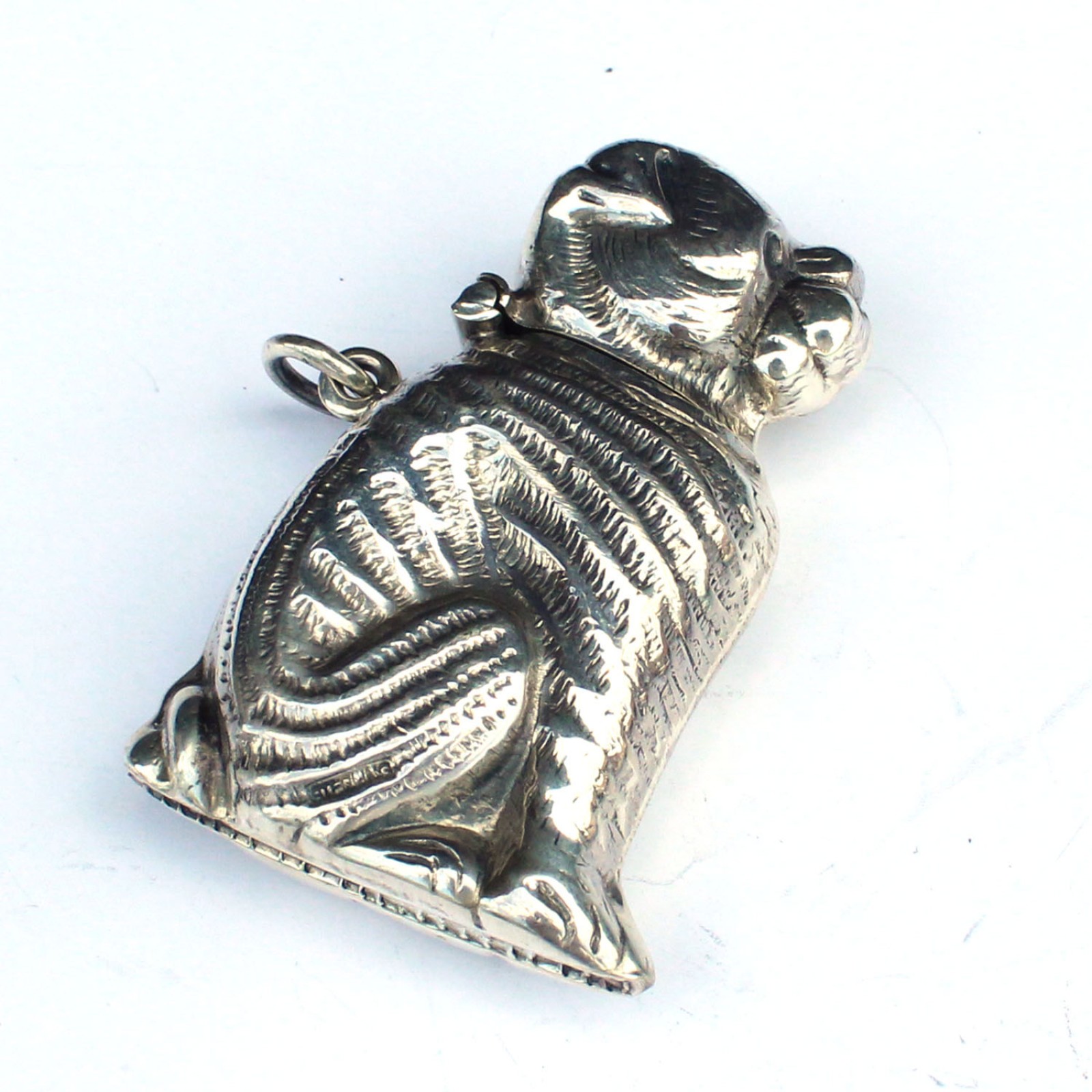 Photo of Sterling Silver Dog Vesta Match Safe Container Box