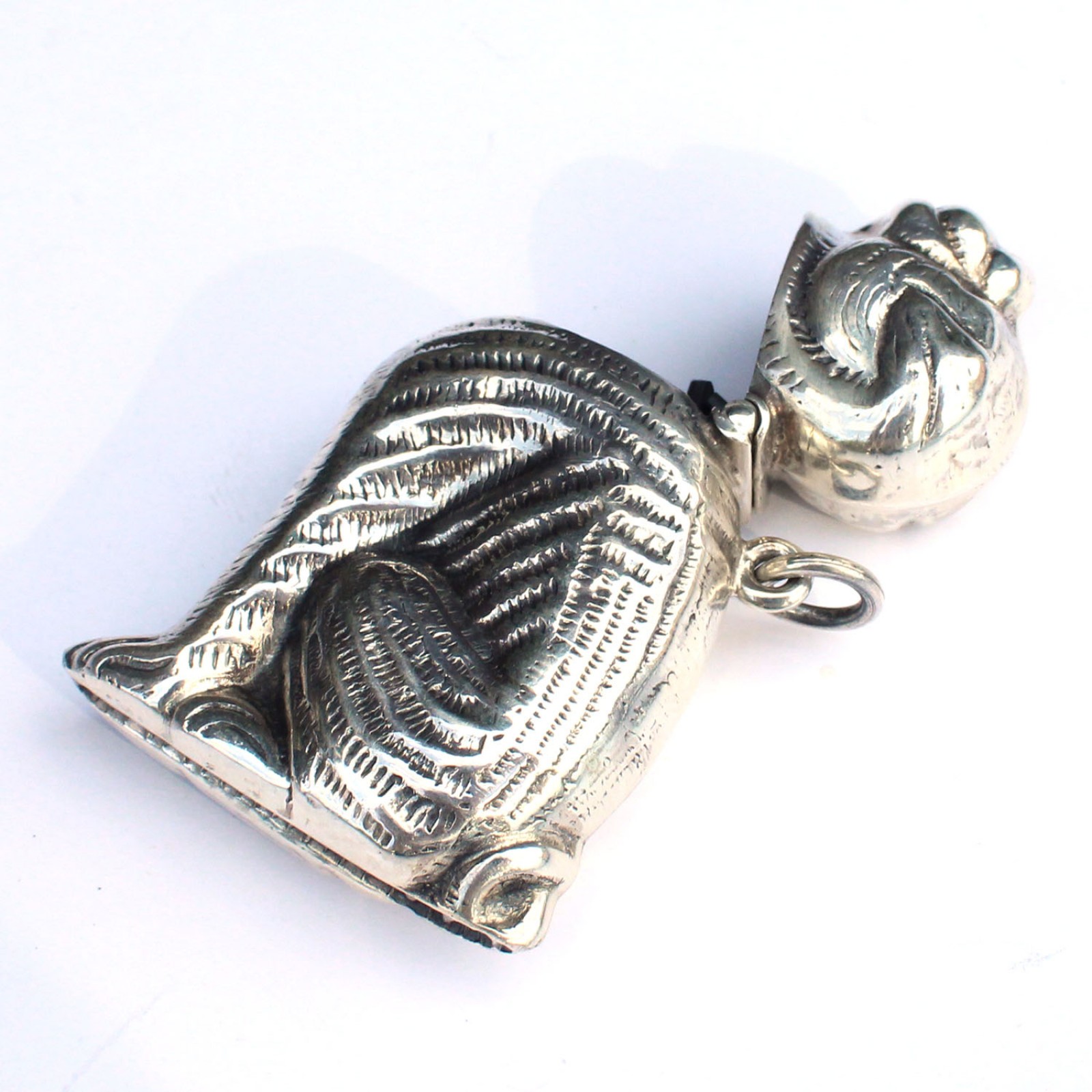 Photo of Sterling Silver Dog Vesta Match Safe Container Box