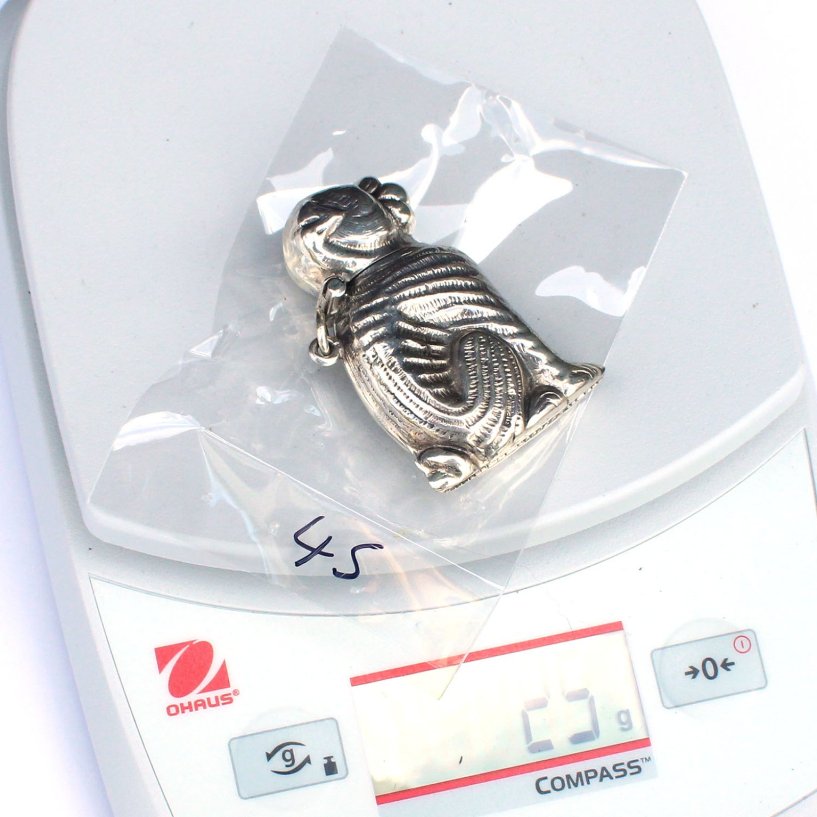 Photo of Sterling Silver Dog Vesta Match Safe Container Box