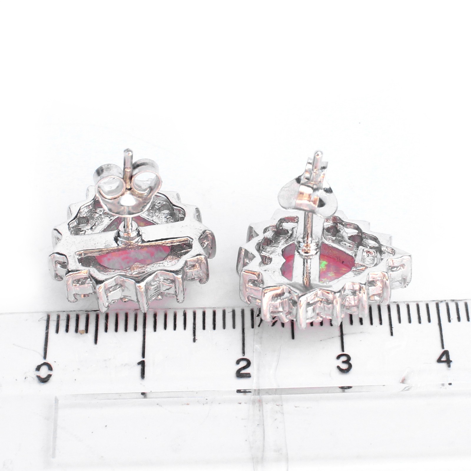 Photo of Sterling Silver Dragons Breath Opalescent Heart Earrings