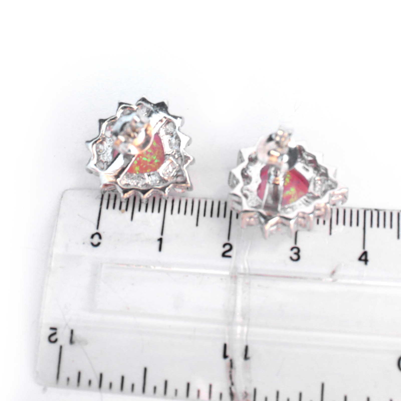 Photo of Sterling Silver Dragons Breath Opalescent Heart Earrings