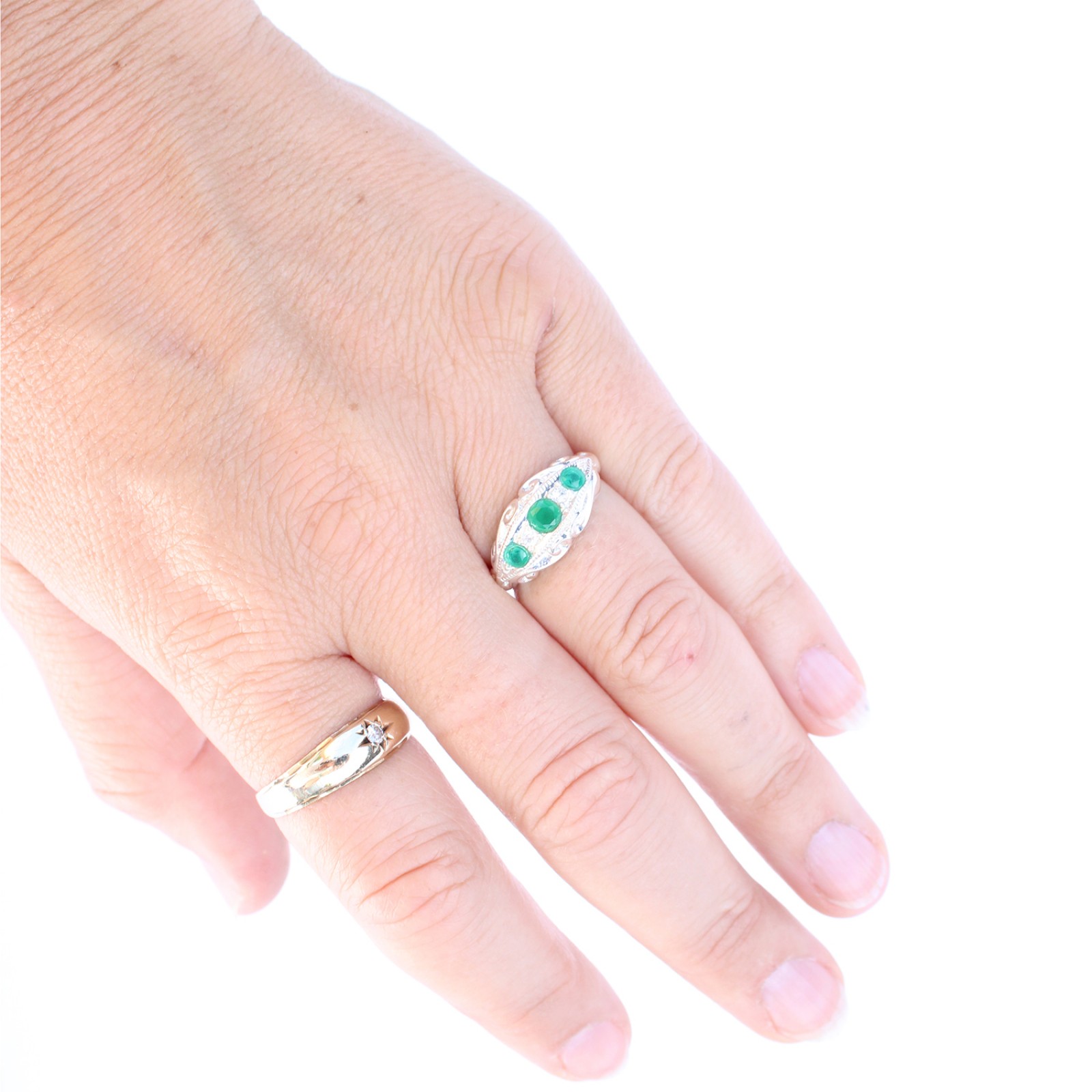 Photo of Sterling Silver Emerald Gypsy Ring