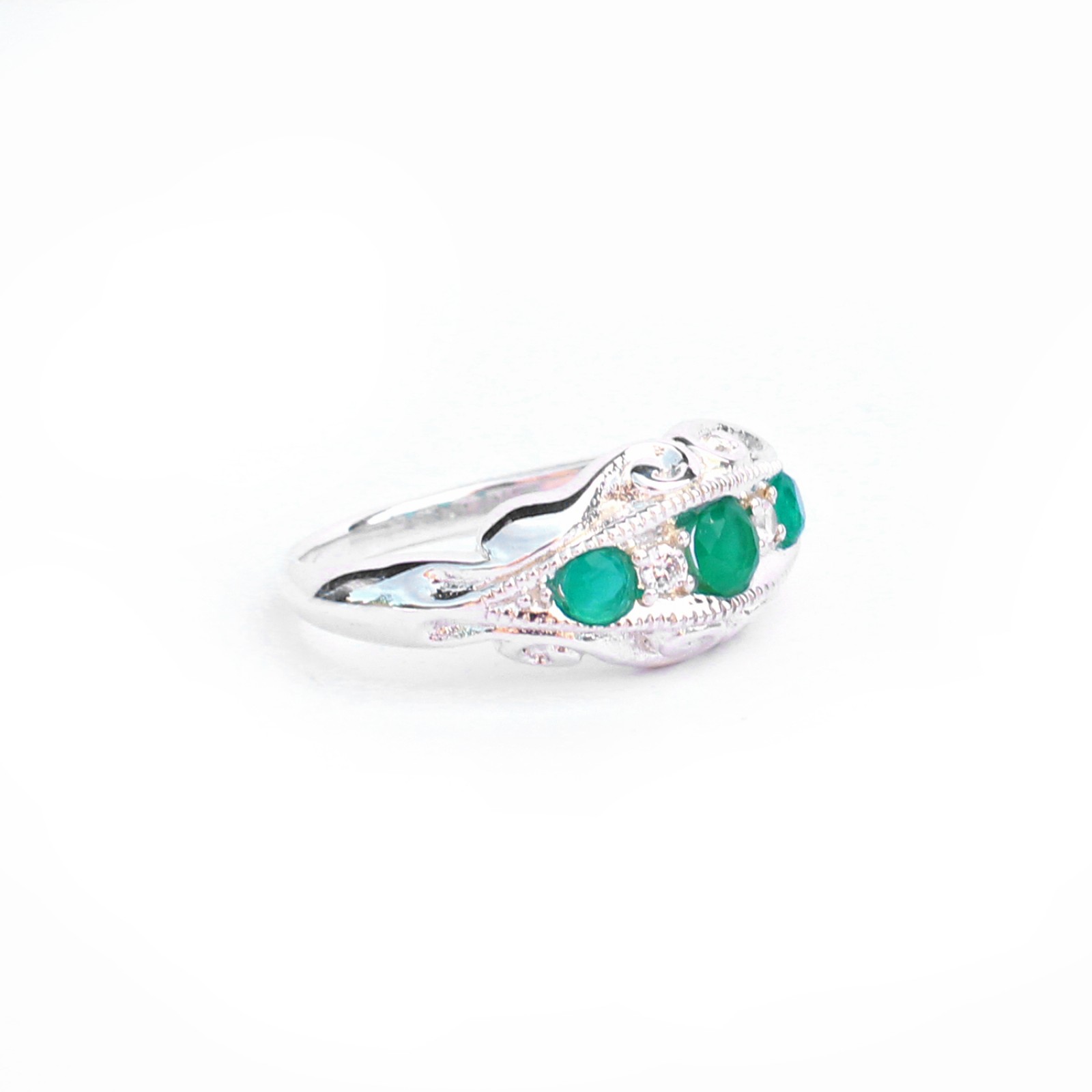Photo of Sterling Silver Emerald Gypsy Ring