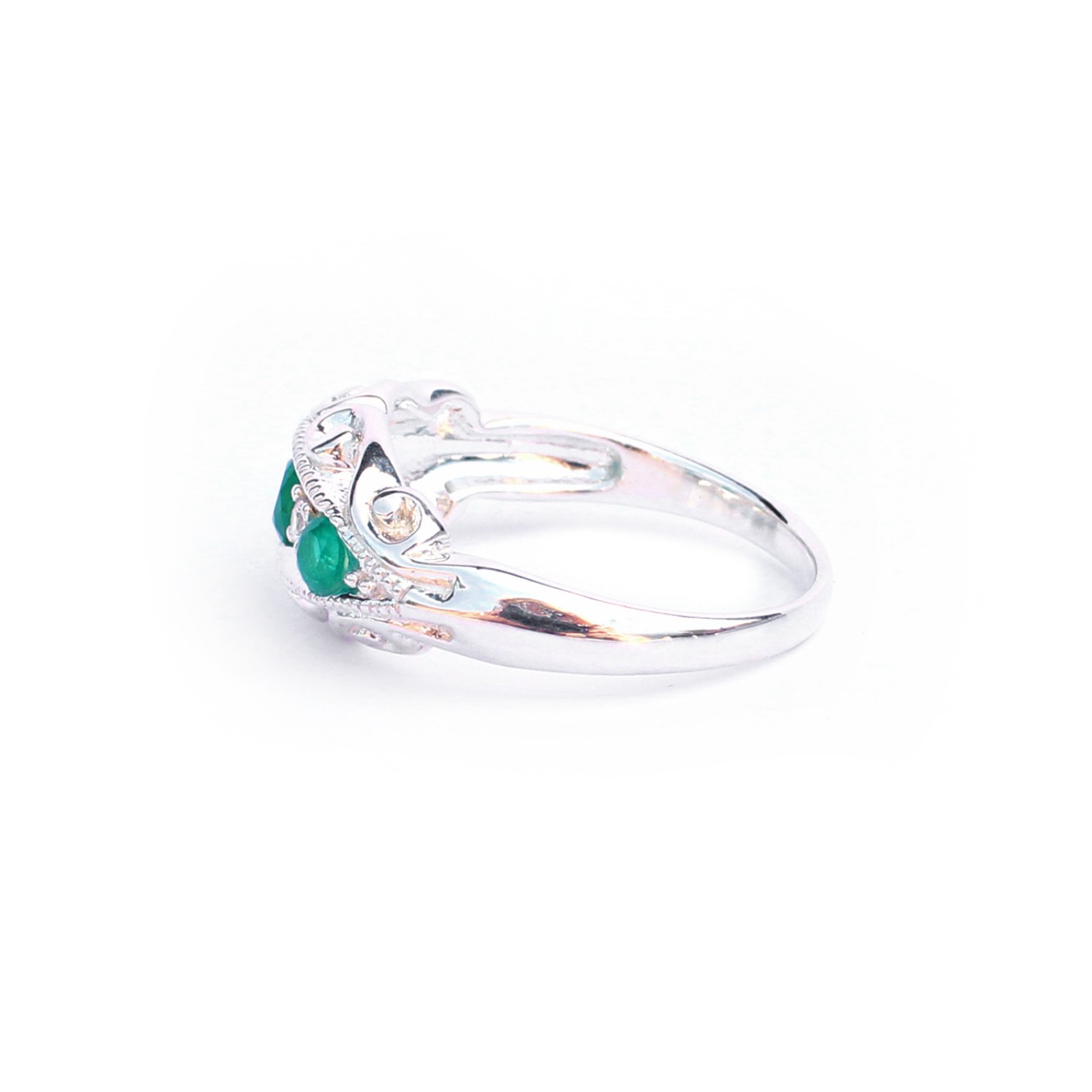 Photo of Sterling Silver Emerald Gypsy Ring