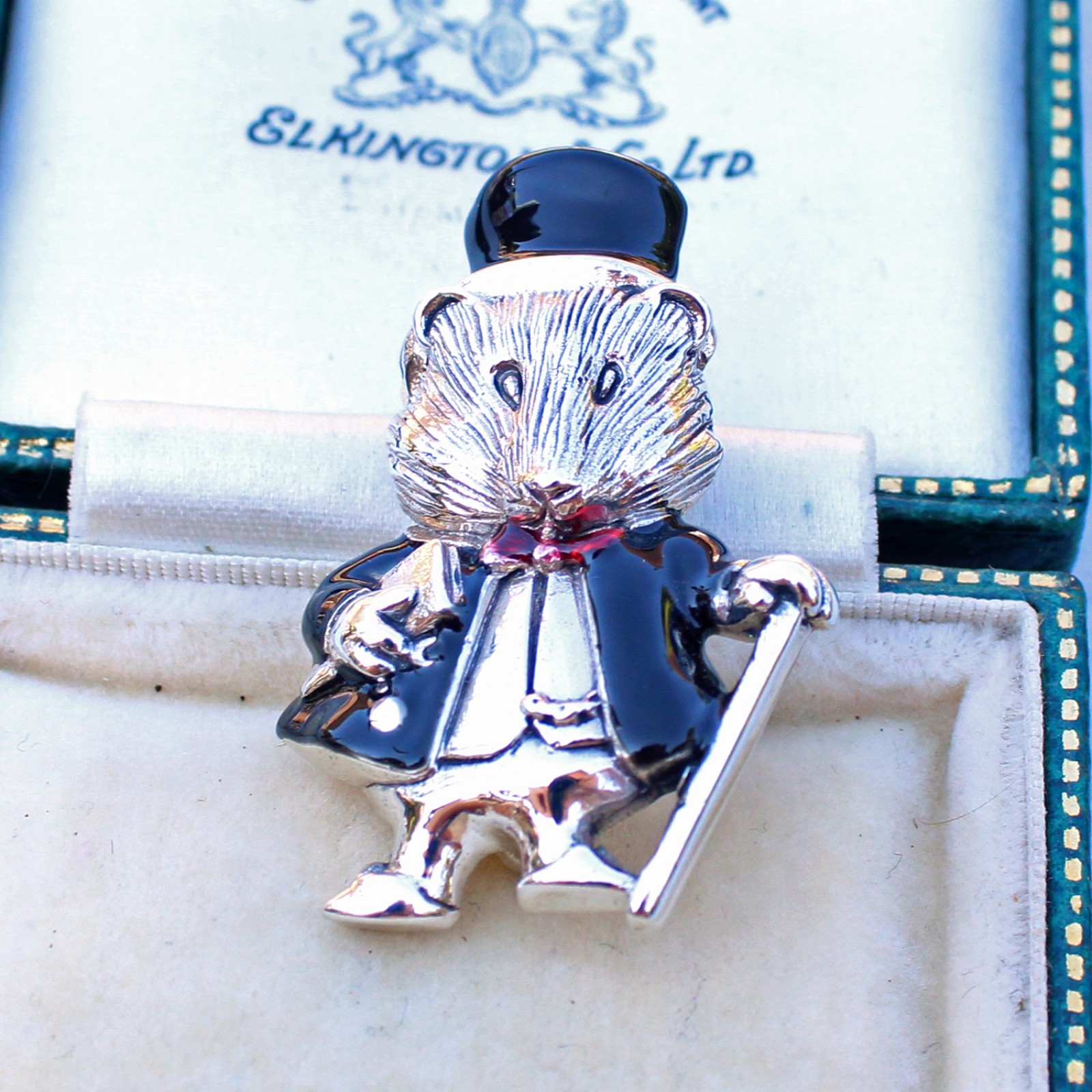 Photo of Sterling Silver Enamel Beatrix Potter Guinea Pig Brooch