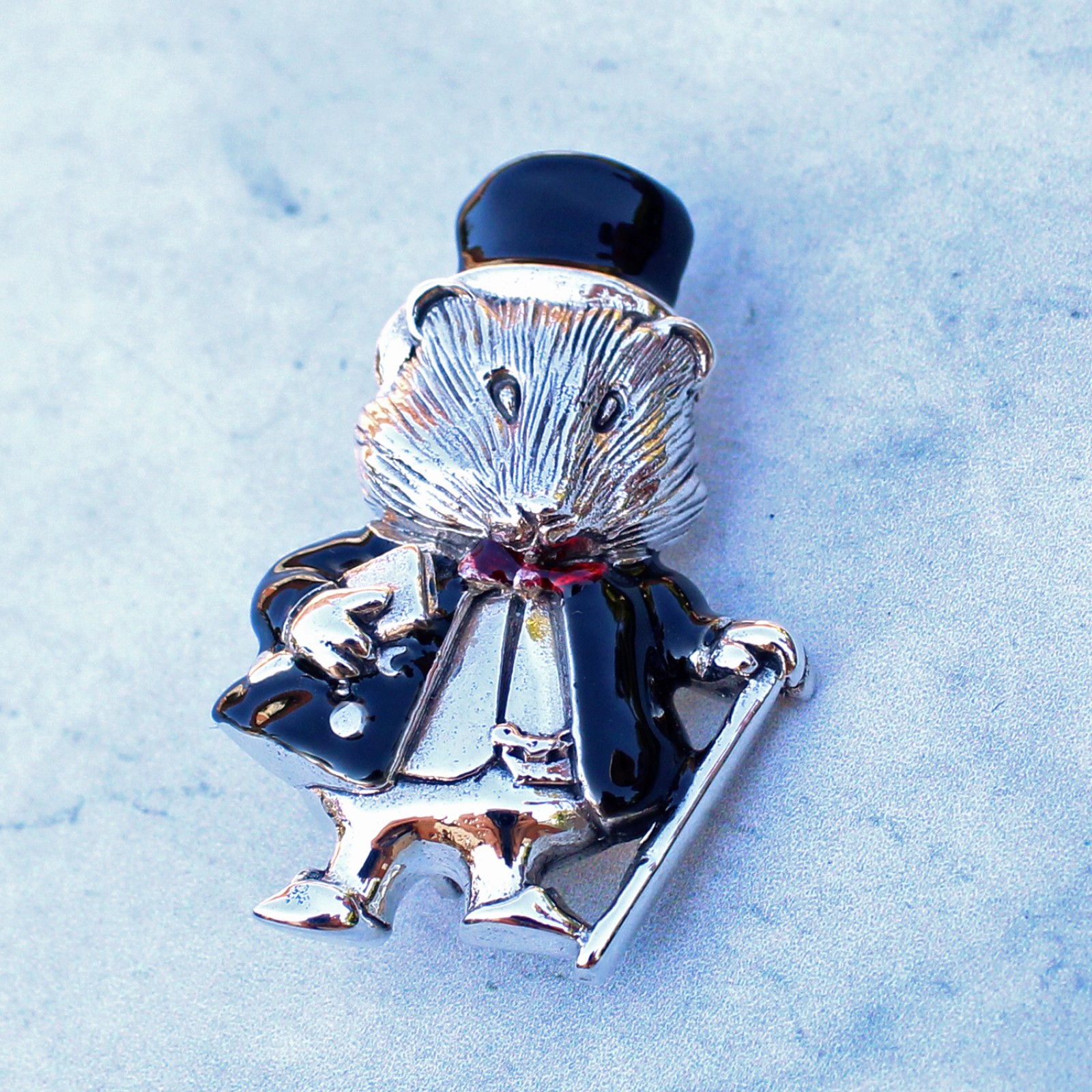 Photo of Sterling Silver Enamel Beatrix Potter Guinea Pig Brooch