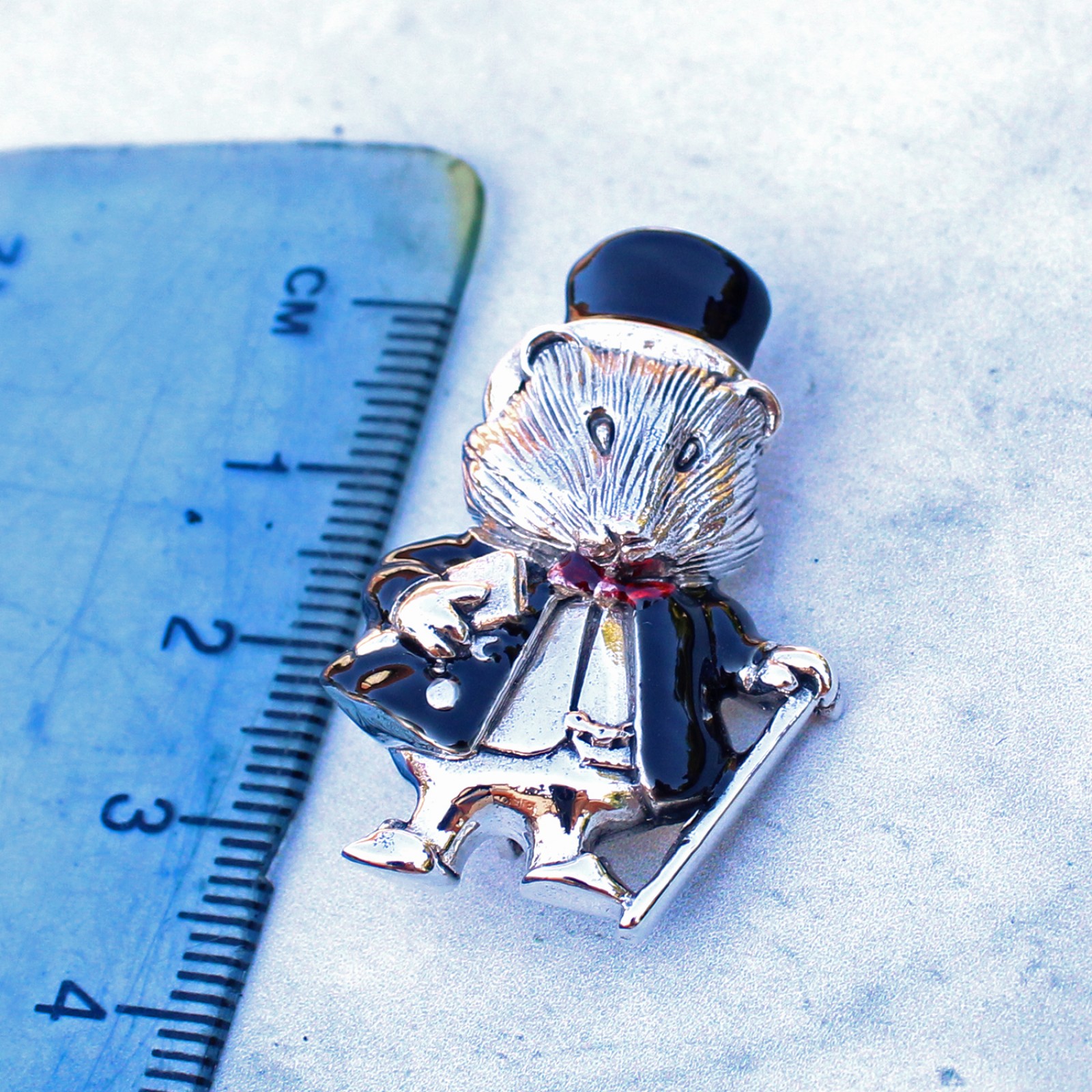 Photo of Sterling Silver Enamel Beatrix Potter Guinea Pig Brooch