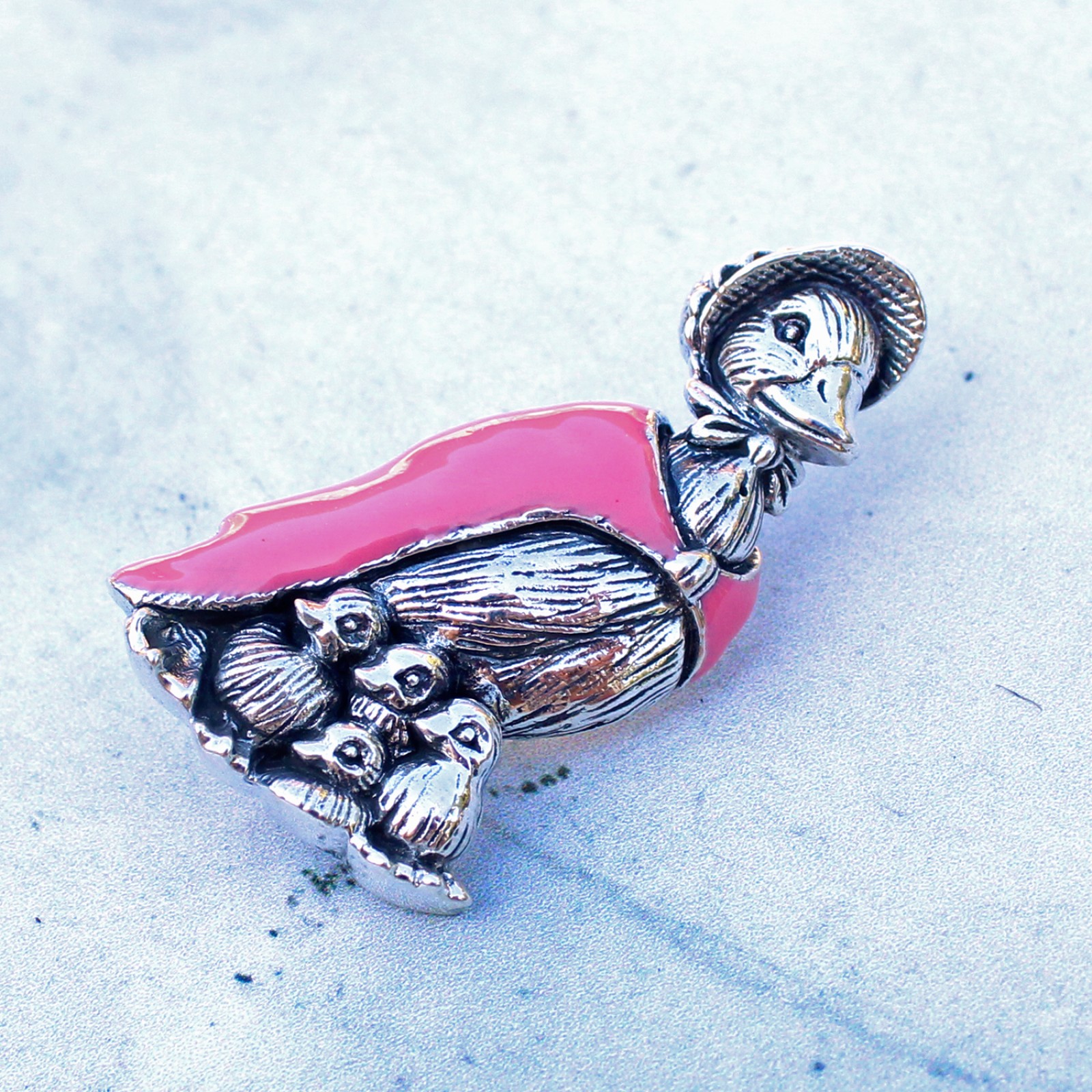 Photo of Sterling Silver Enamel Beatrix Potter Jemima Puddle Duck Brooch