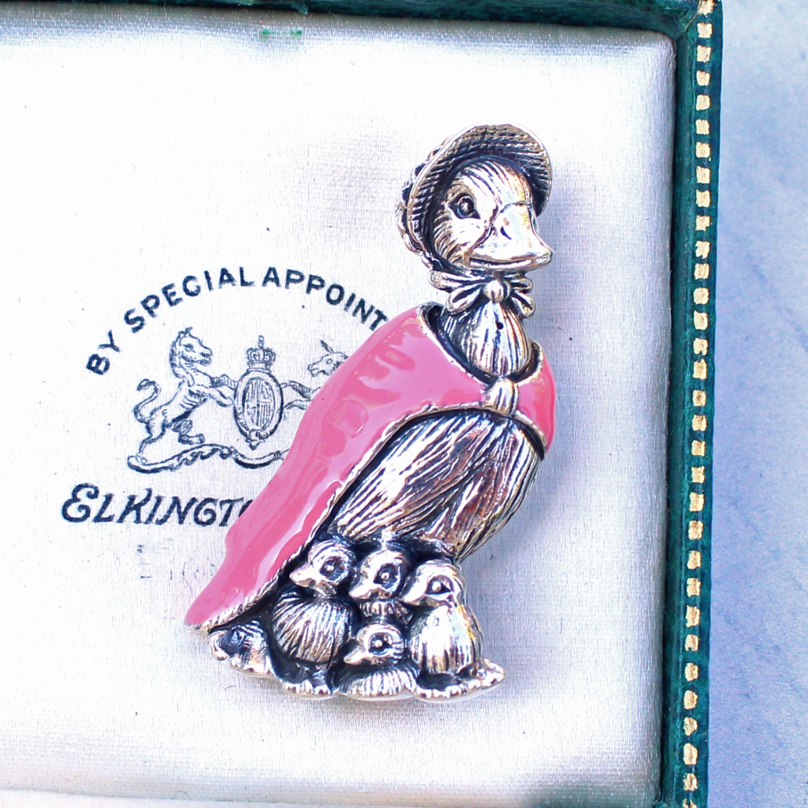 Photo of Sterling Silver Enamel Beatrix Potter Jemima Puddle Duck Brooch
