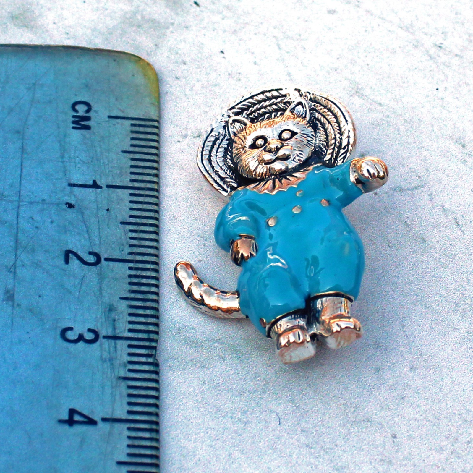 Photo of Sterling Silver Enamel Beatrix Potter Tom Kitten Brooch