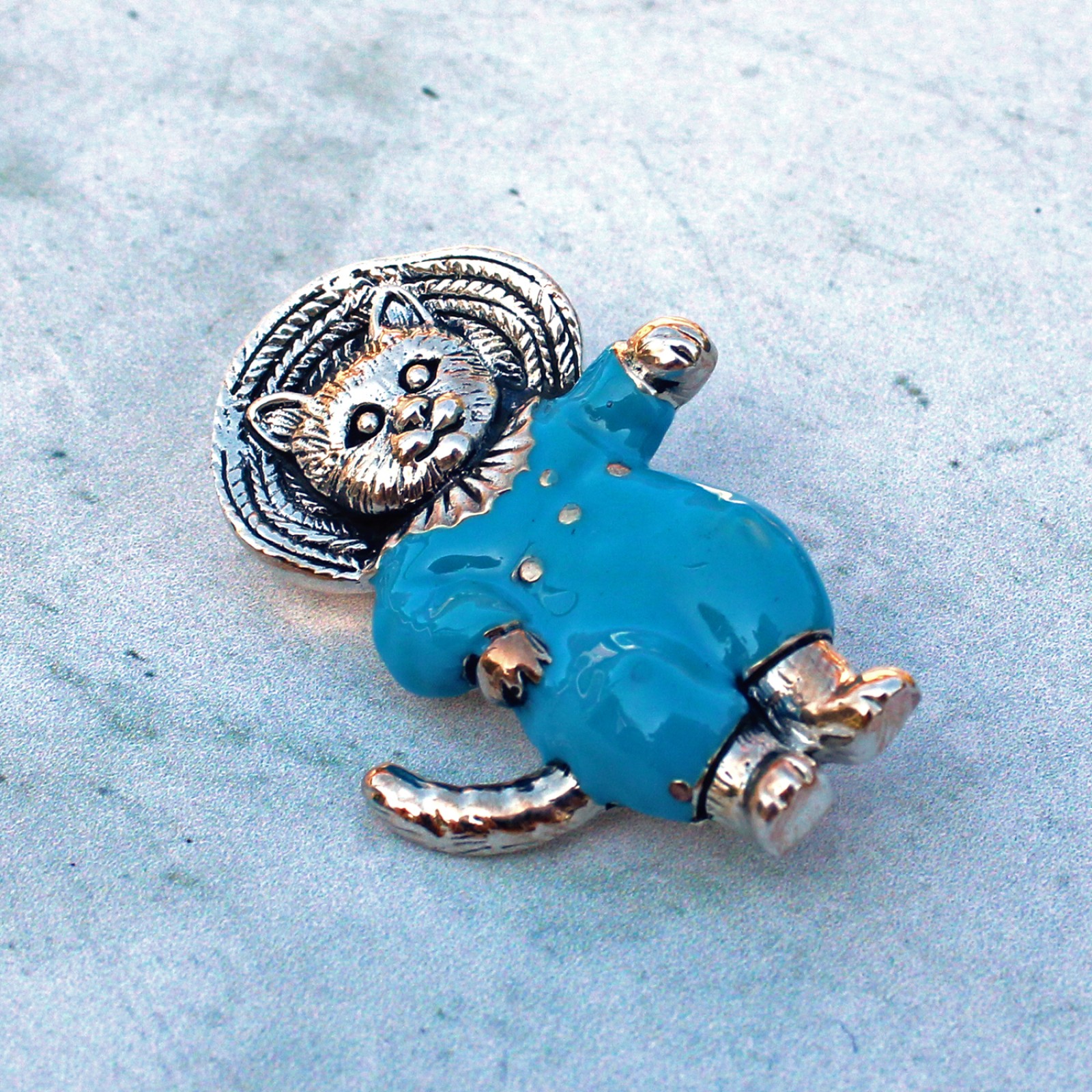Photo of Sterling Silver Enamel Beatrix Potter Tom Kitten Brooch