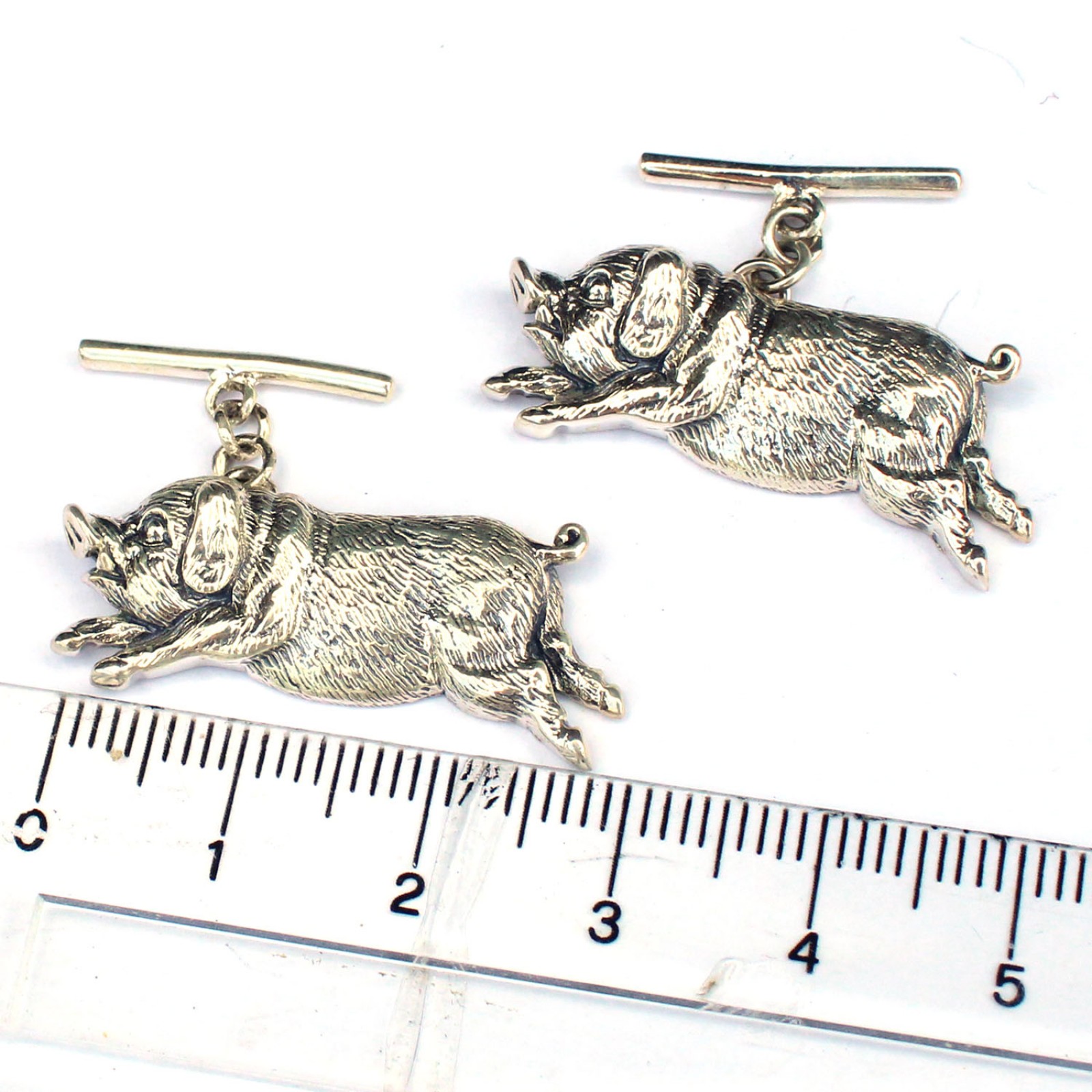 Photo of Sterling Silver Flying Pig Cufflinks