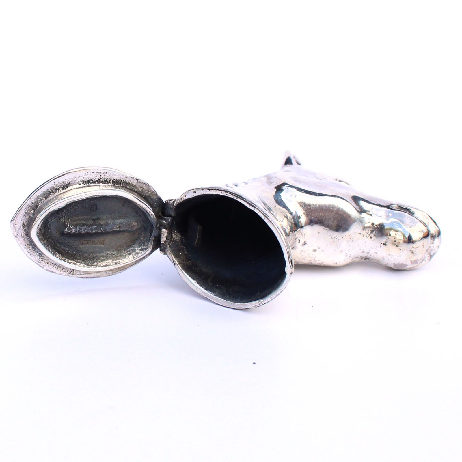 Photo of Sterling Silver Garnet Horse Vesta Match Safe Container Box