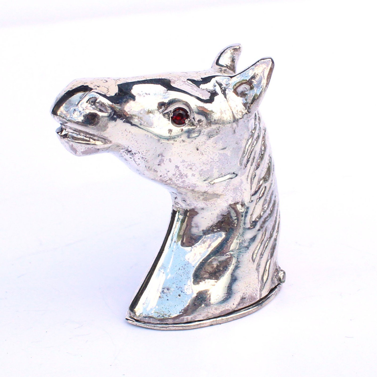 Photo of Sterling Silver Garnet Horse Vesta Match Safe Container Box