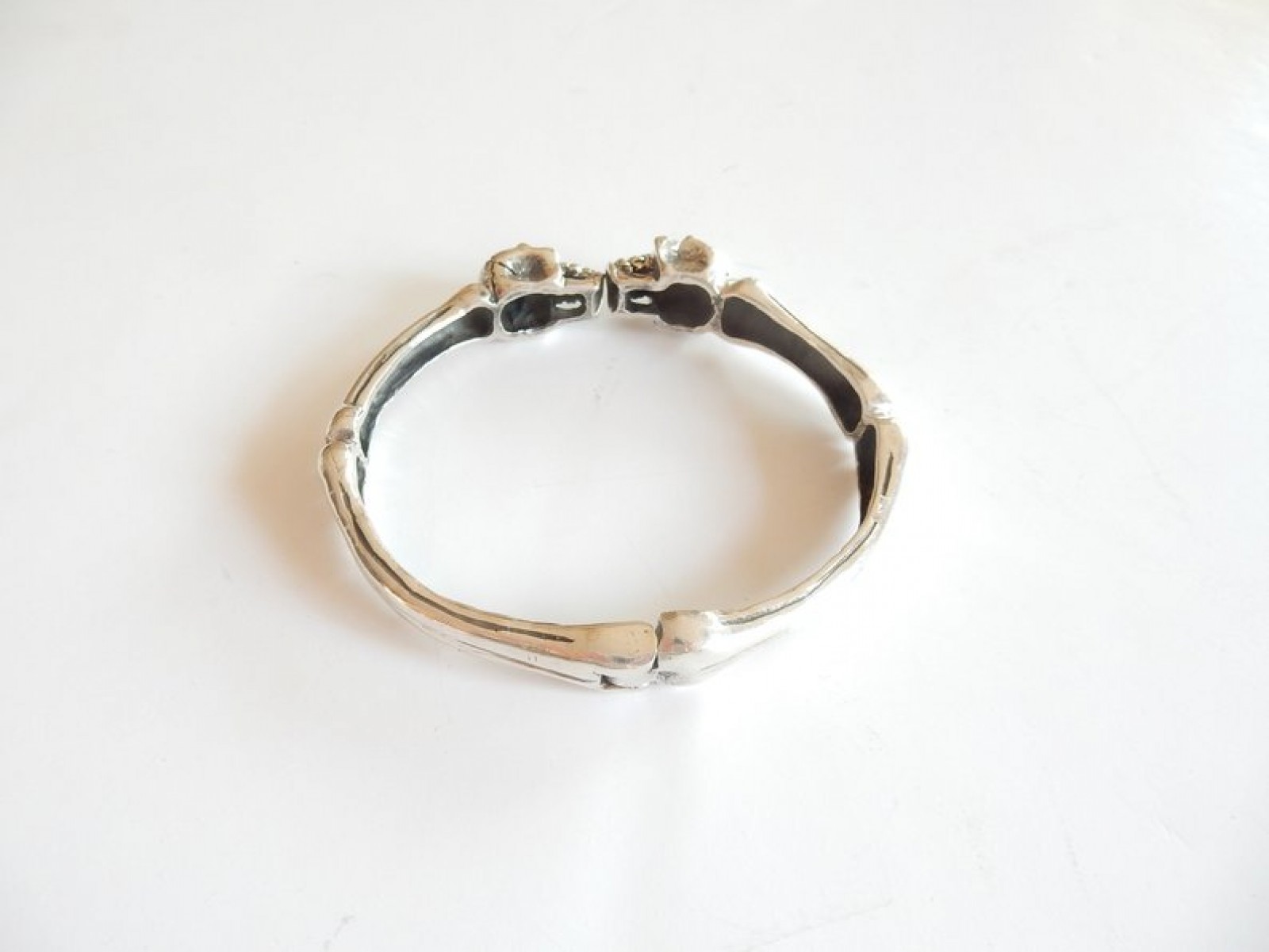 Photo of Sterling Silver Gothic Skull & Bones Bangle