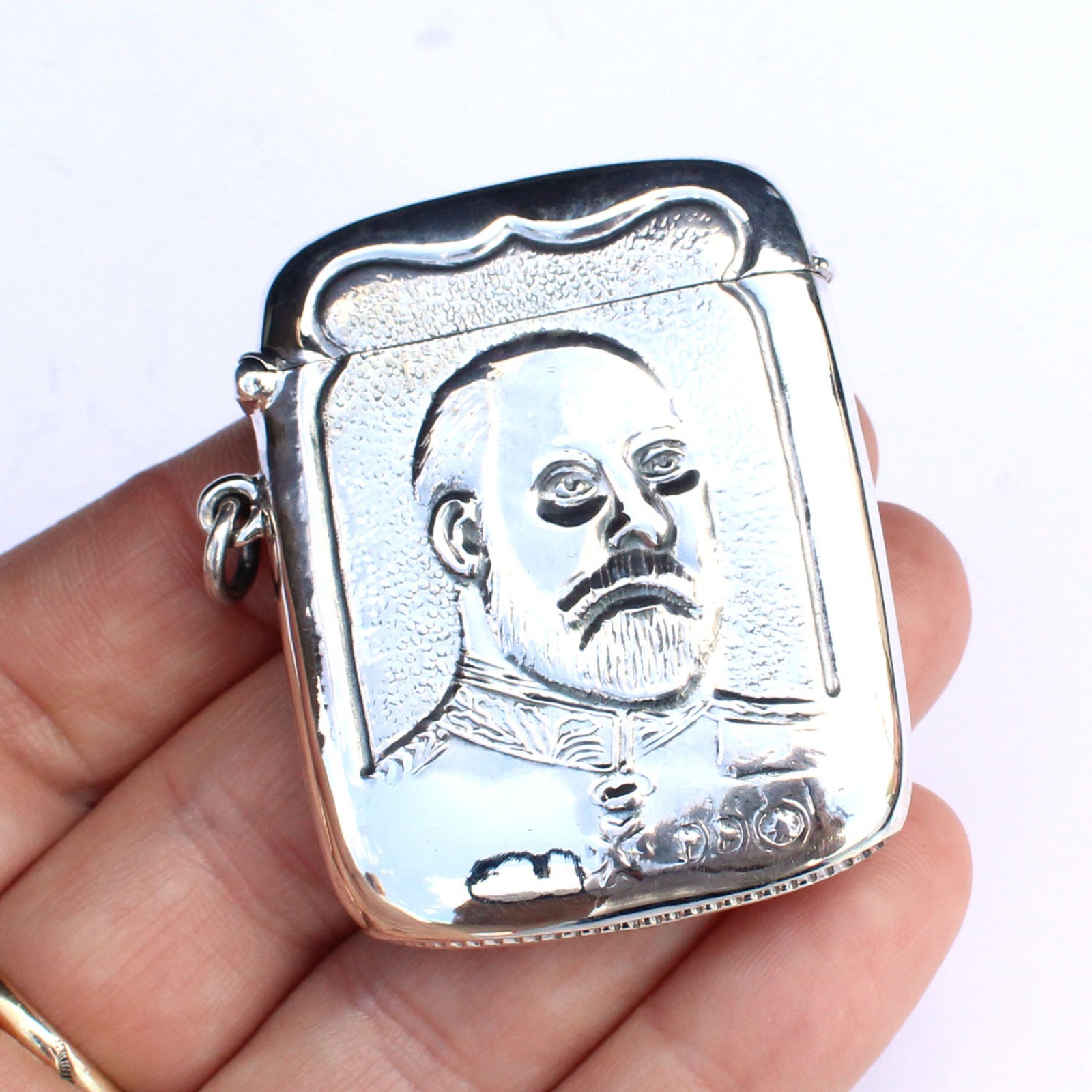 Photo of Sterling Silver King Edward VII Vesta Match Safe Container Box