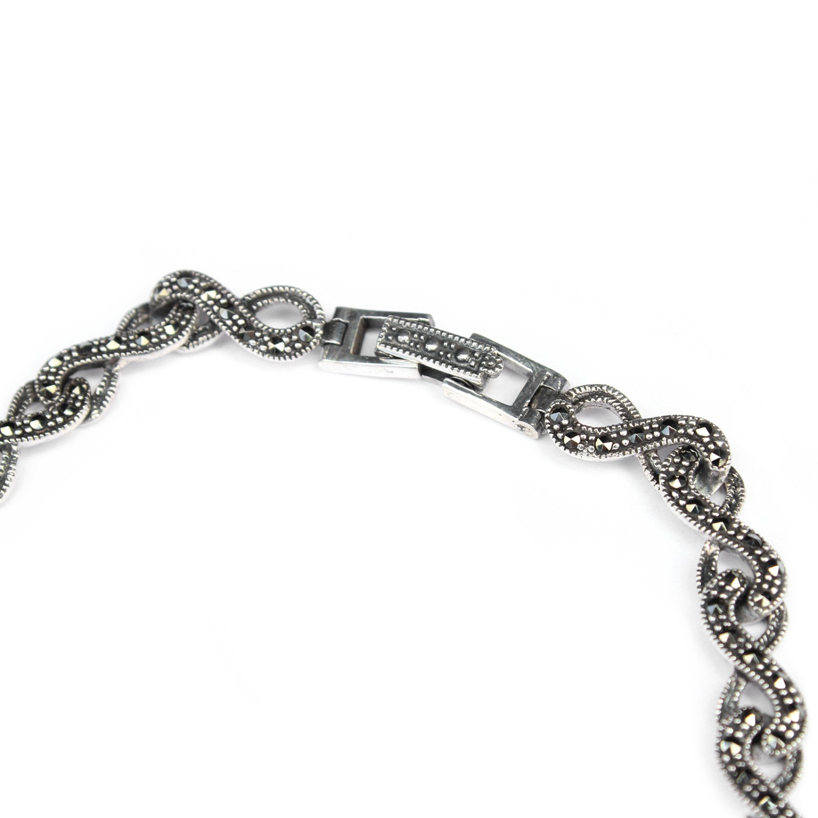 Photo of Sterling Silver Marcasite Art Nouveau Style Collar Necklace