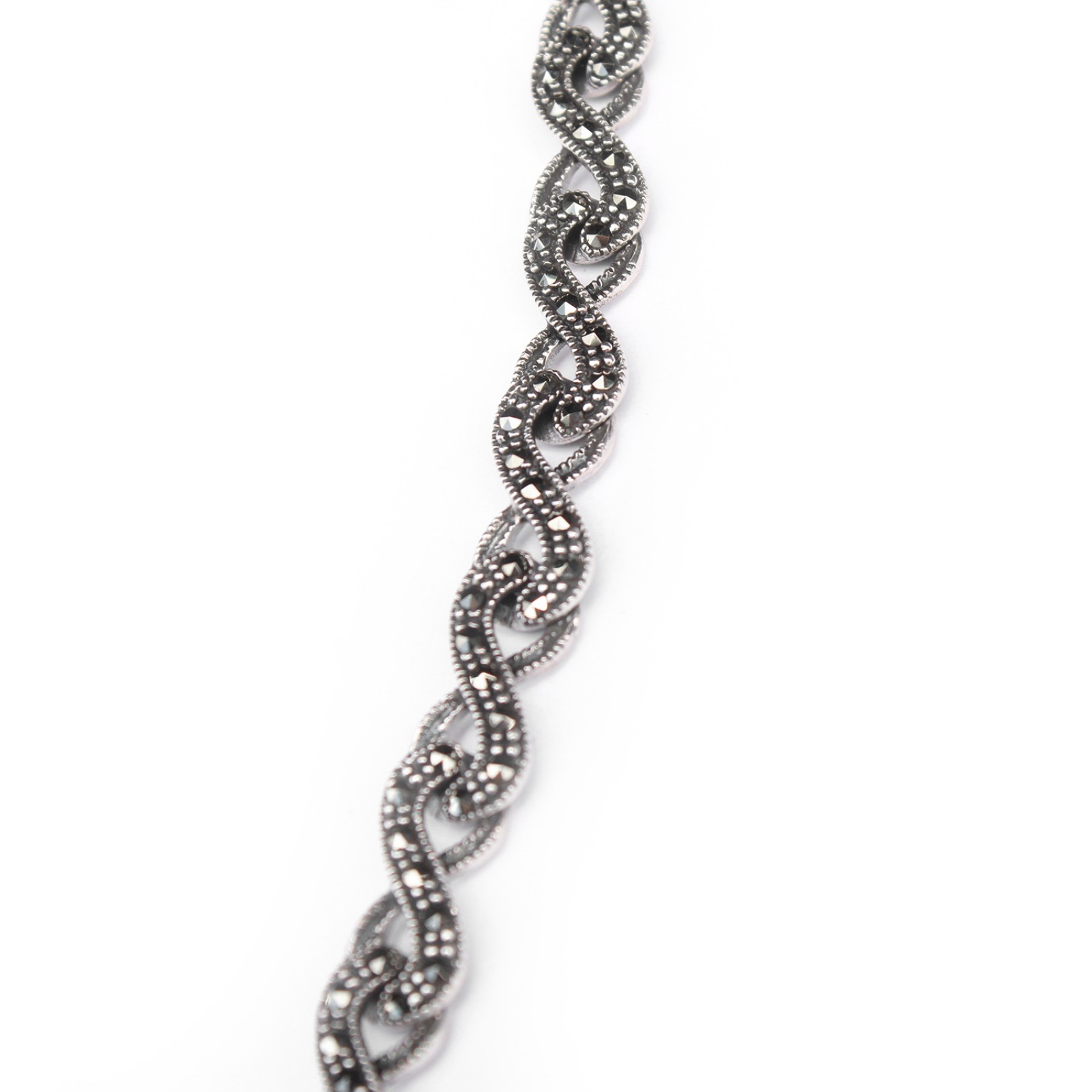 Photo of Sterling Silver Marcasite Art Nouveau Style Collar Necklace