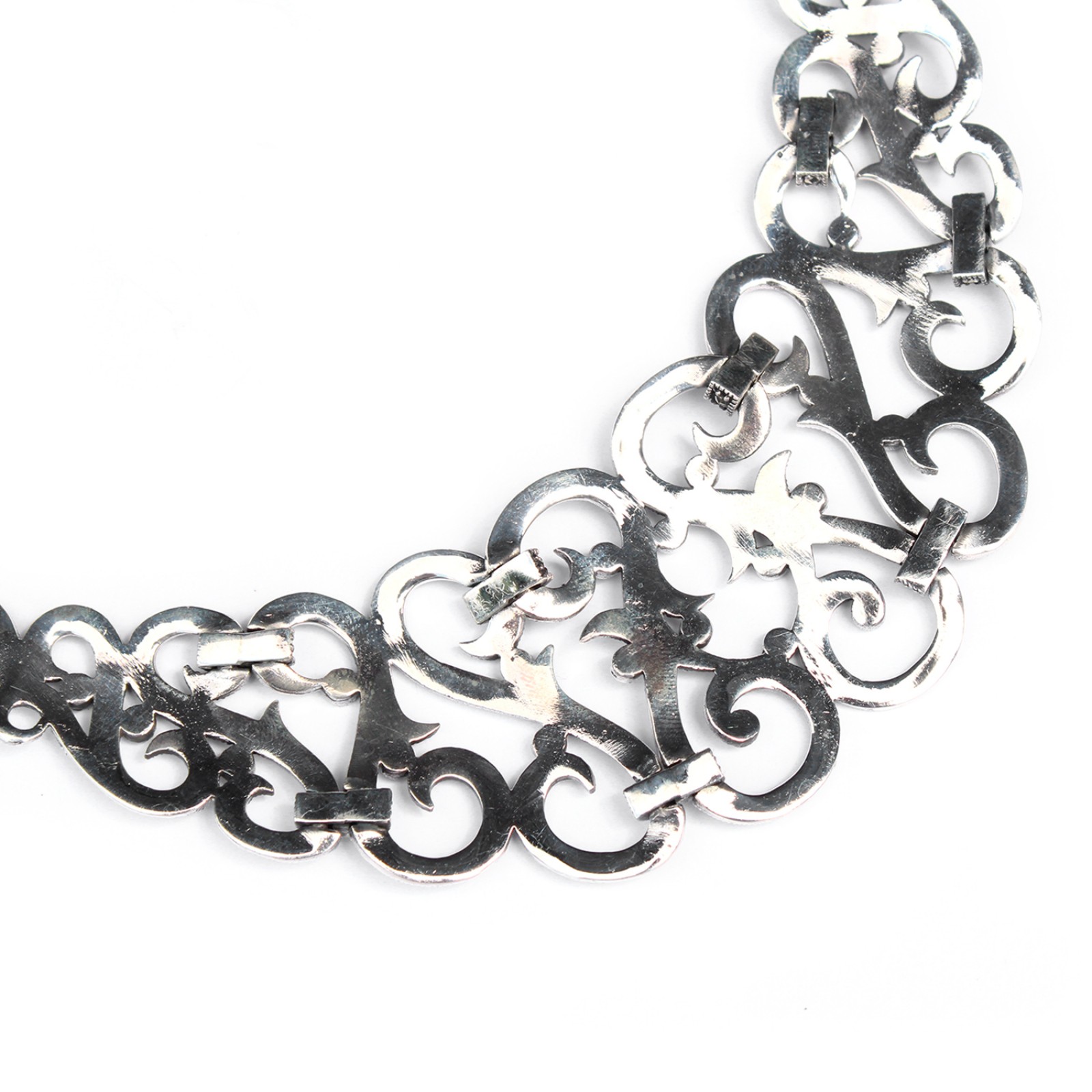 Photo of Sterling Silver Marcasite Art Nouveau Style Collar Necklace