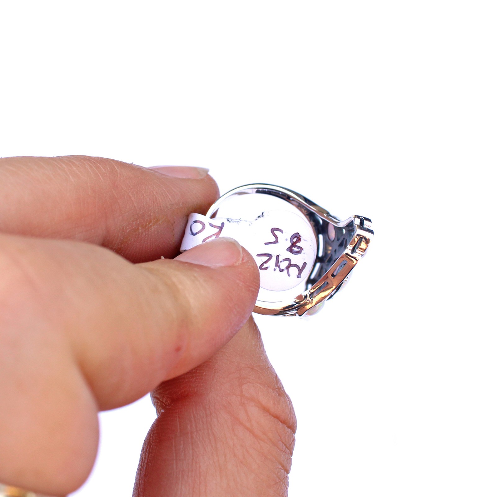 Photo of Sterling Silver Opal Navette Ring