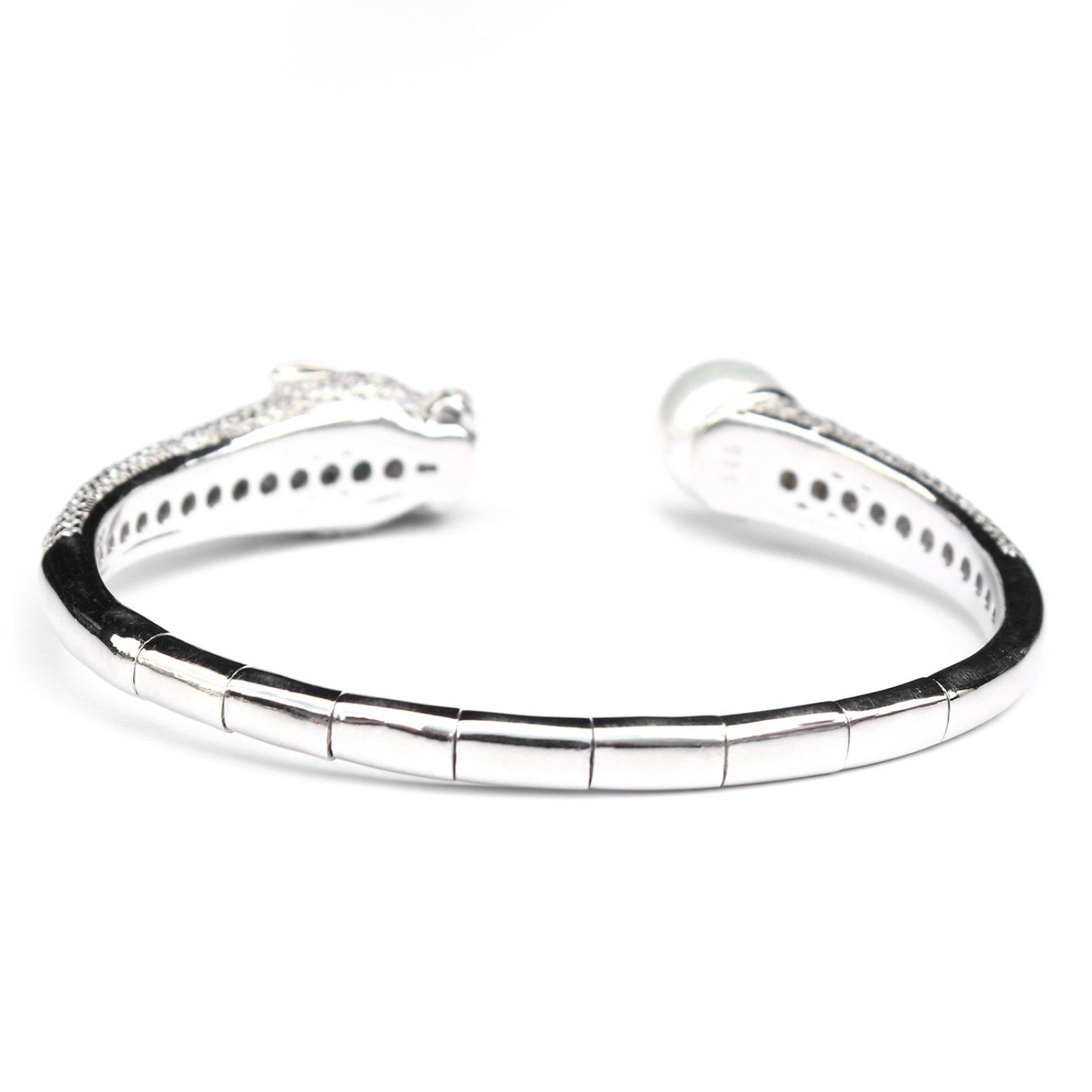 Photo of Sterling Silver Panther Cat Torque Bangle Bracelet