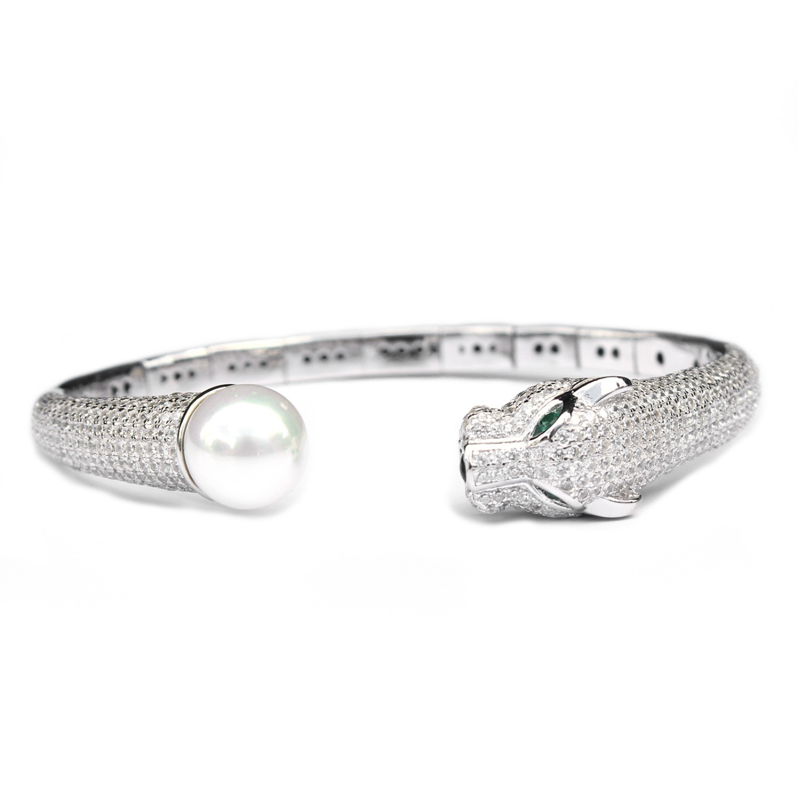 Photo of Sterling Silver Panther Cat Torque Bangle Bracelet