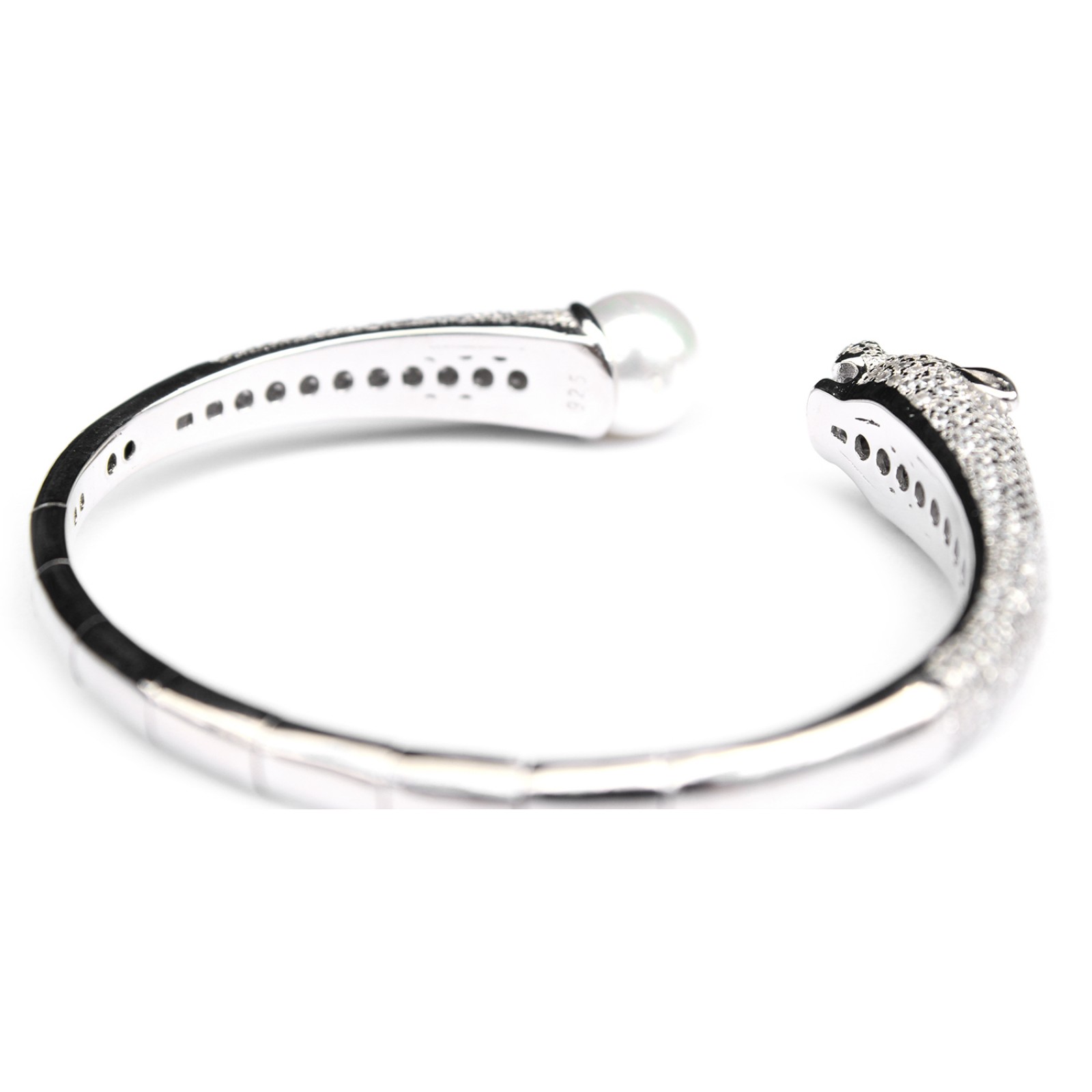 Photo of Sterling Silver Panther Cat Torque Bangle Bracelet