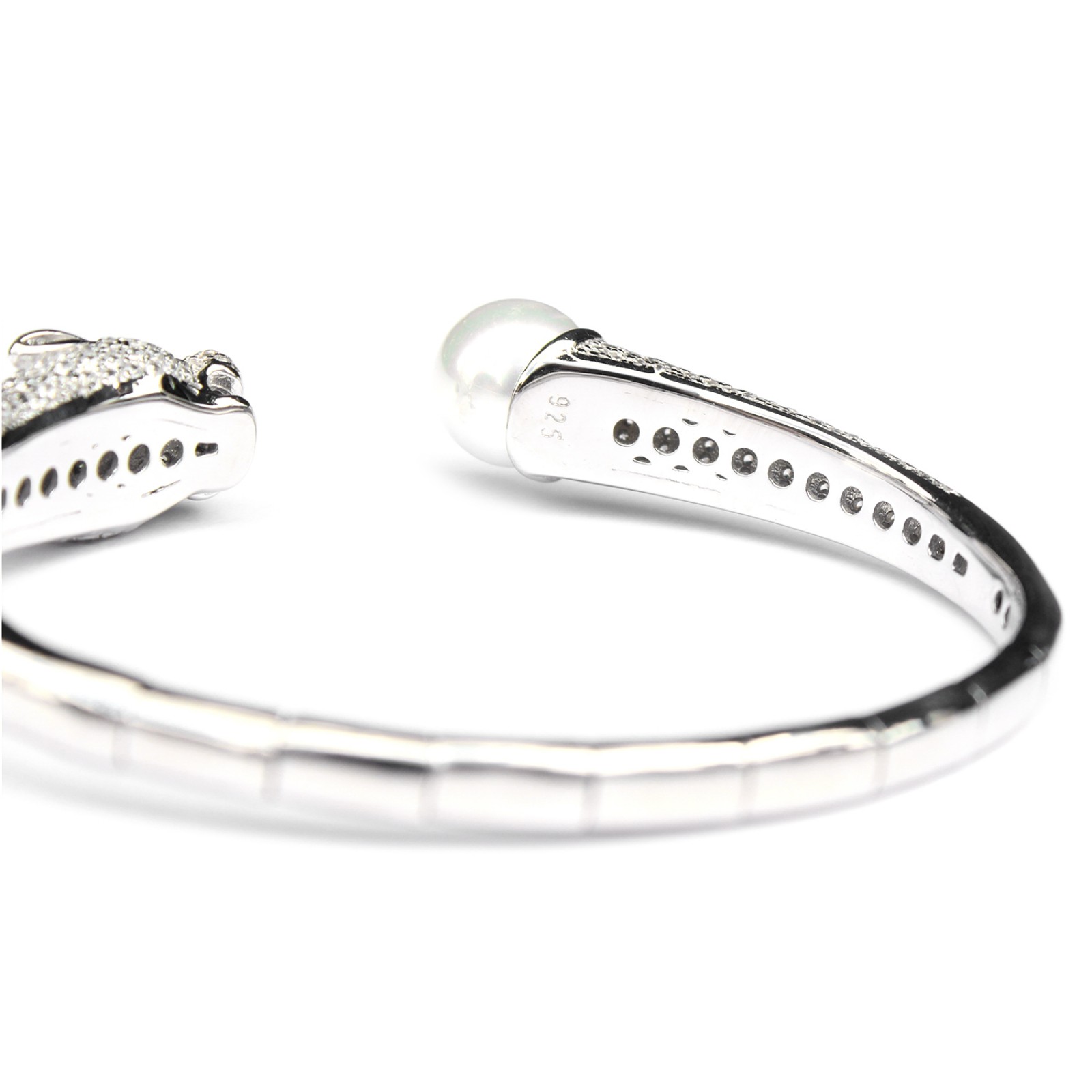 Photo of Sterling Silver Panther Cat Torque Bangle Bracelet