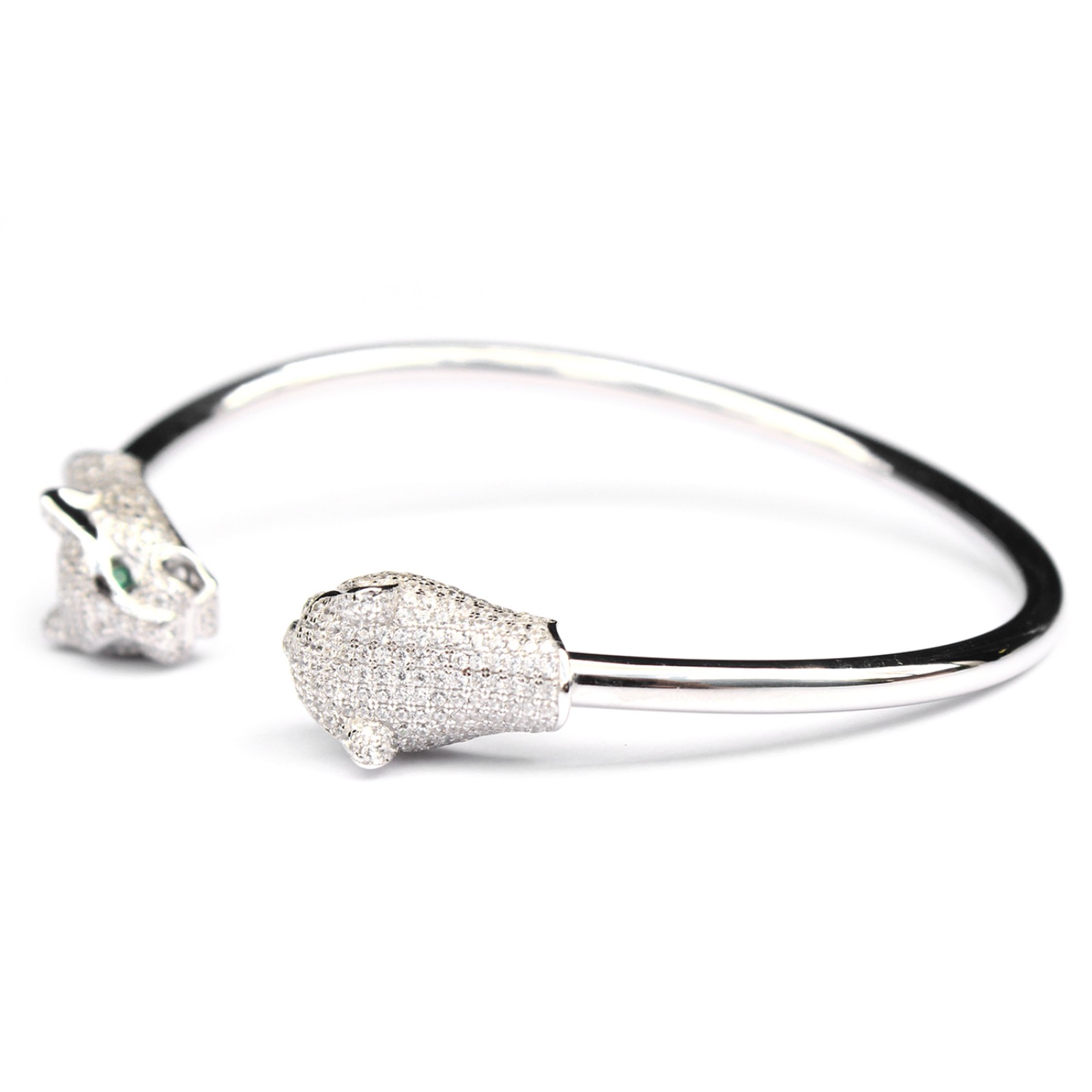 Photo of Sterling Silver Panthere Cat Torque Bangle Bracelet