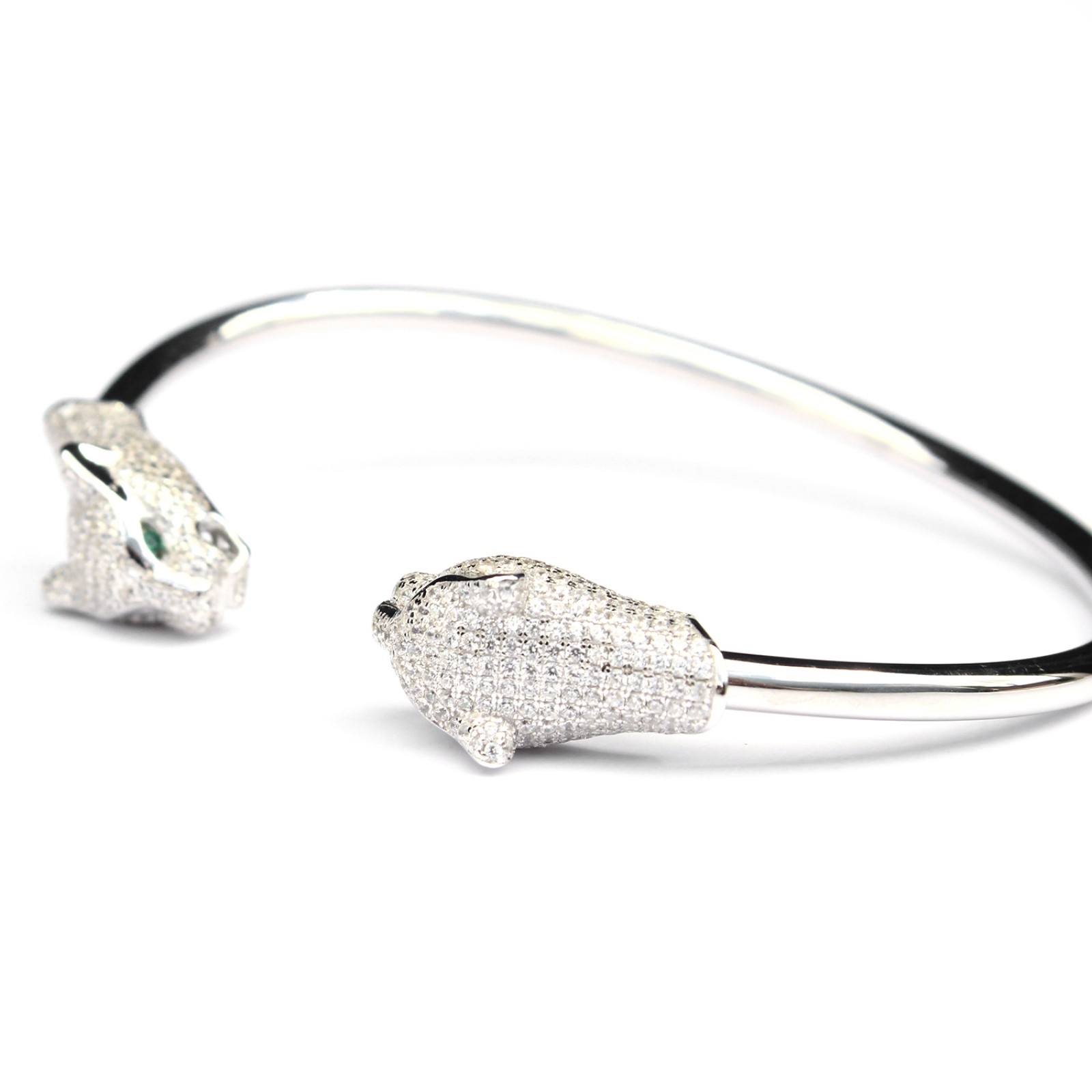 Photo of Sterling Silver Panthere Cat Torque Bangle Bracelet