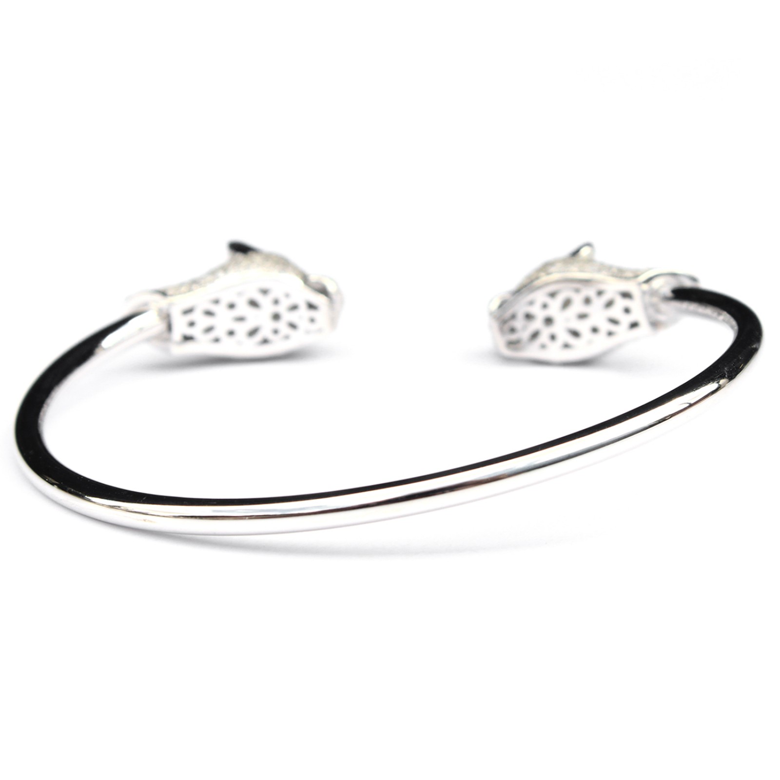 Photo of Sterling Silver Panthere Cat Torque Bangle Bracelet